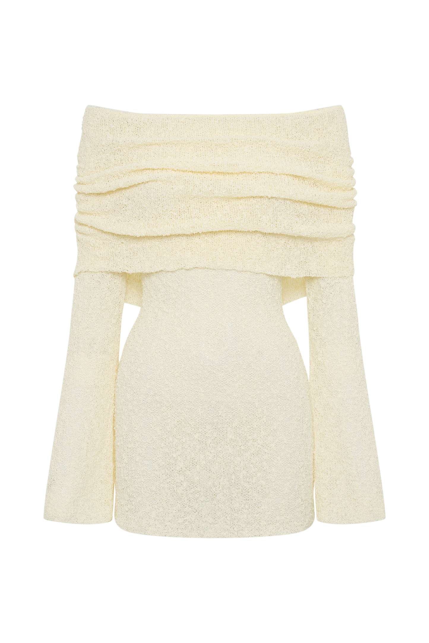 Marisol Off Shoulder Boucle Mini Dress - Ivory