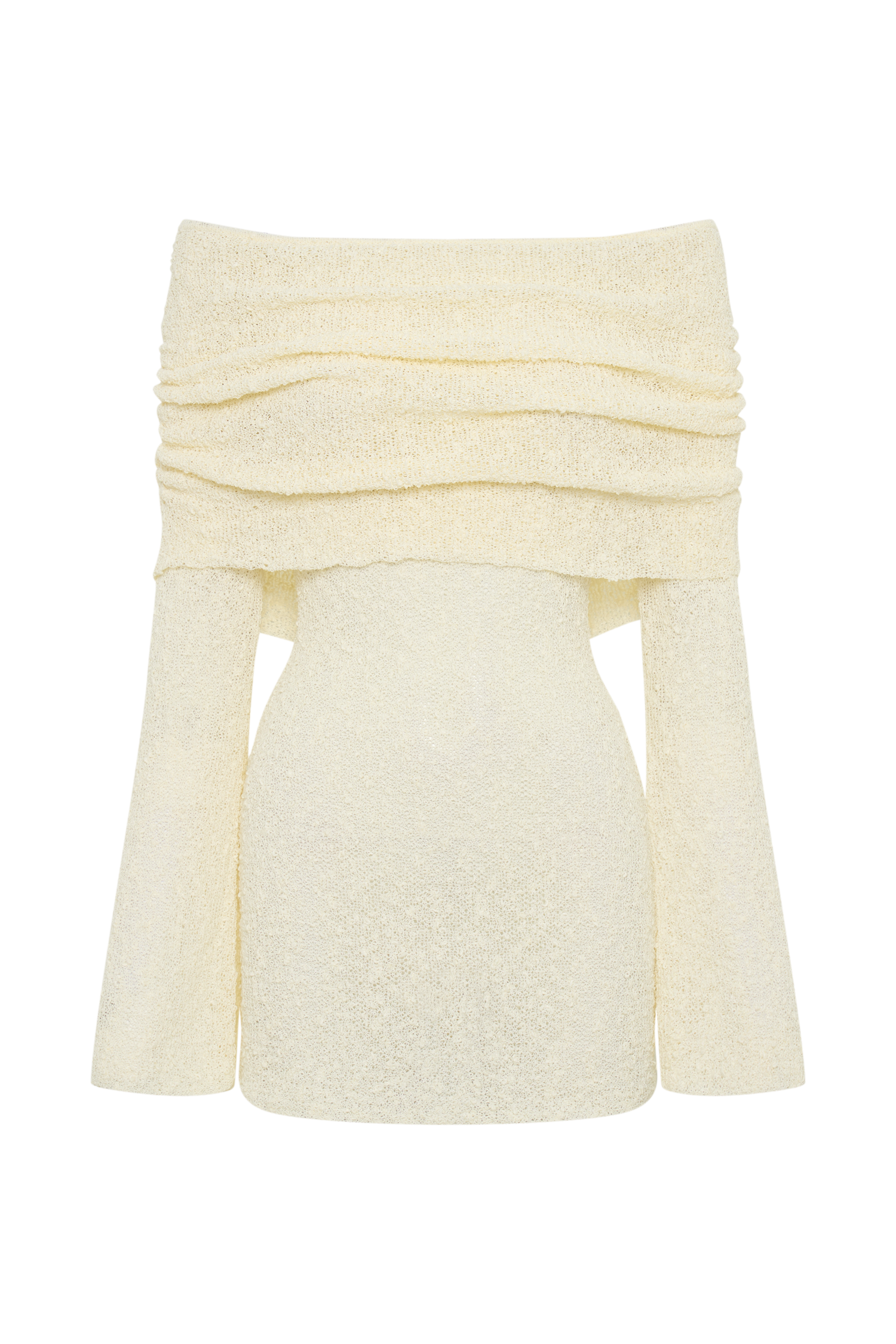 Marisol Off Shoulder Boucle Mini Dress - Ivory #6