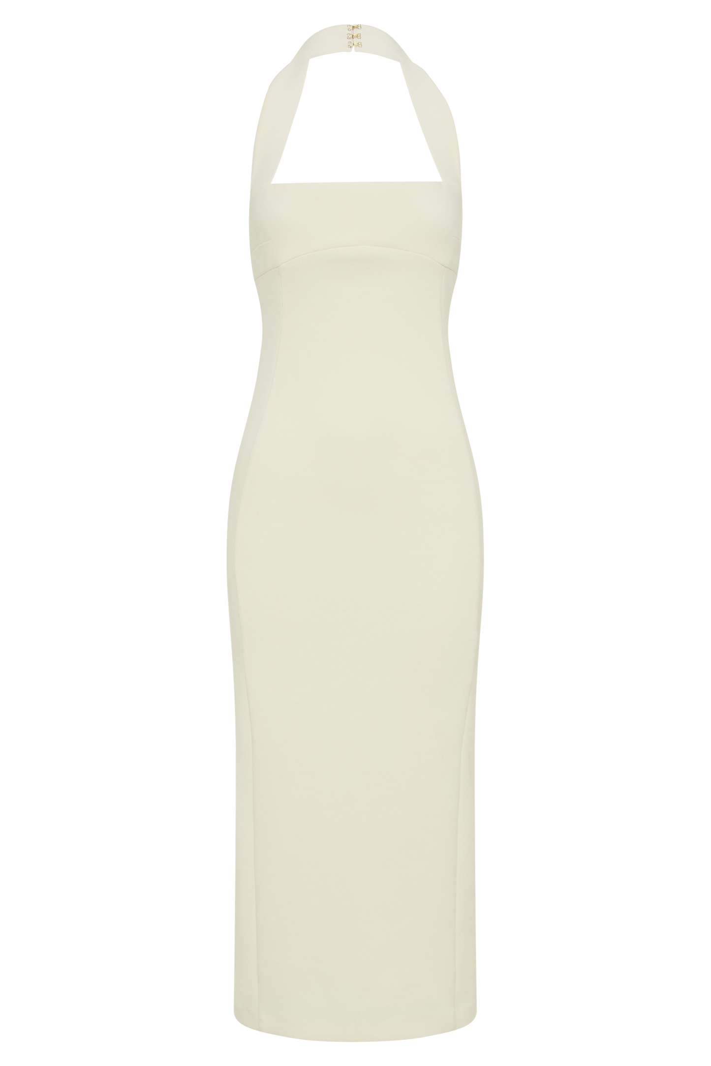 Amelita Suiting Halter Midi Dress - Ivory