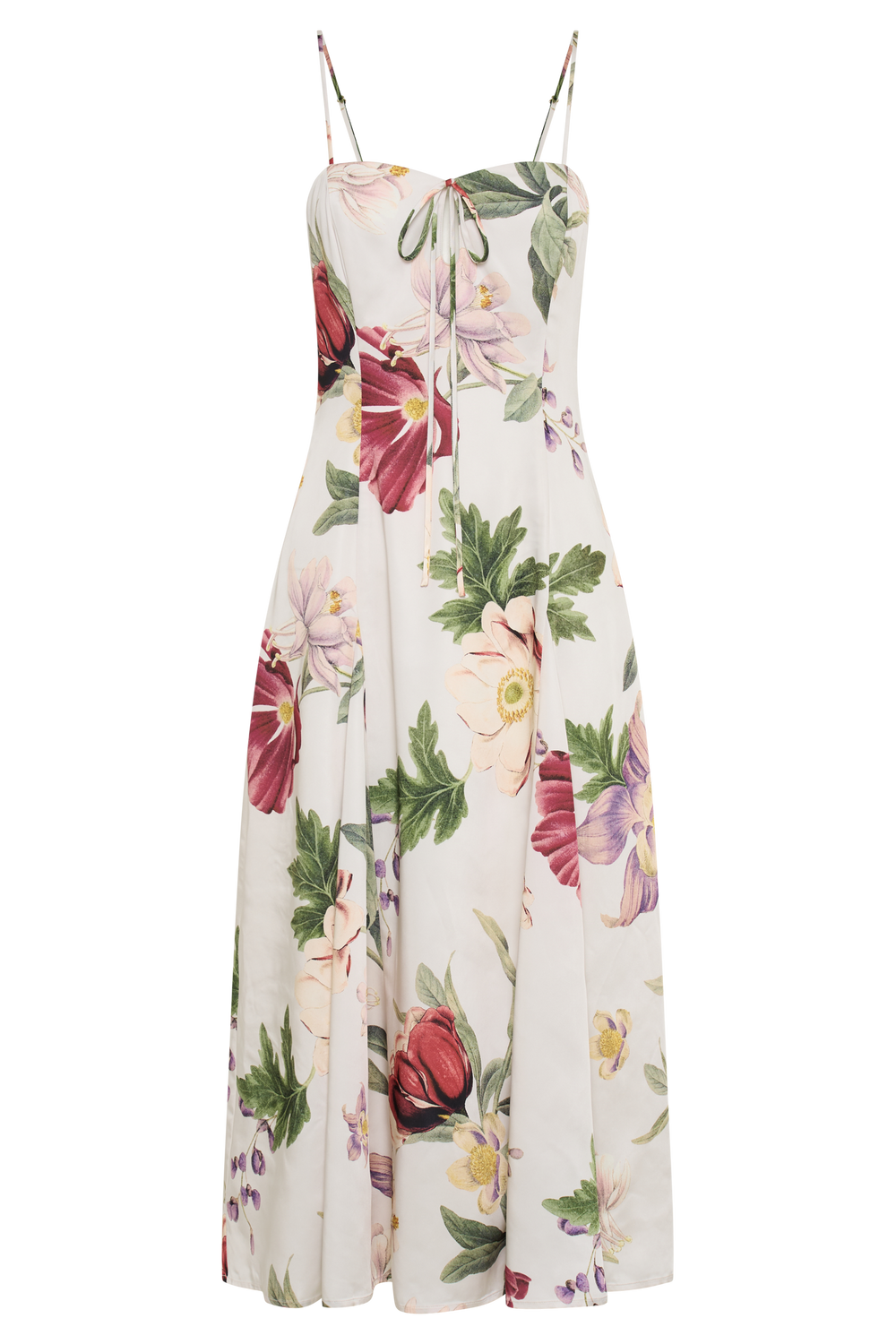 Luciana Satin Midi Dress - Bella Rosa Print