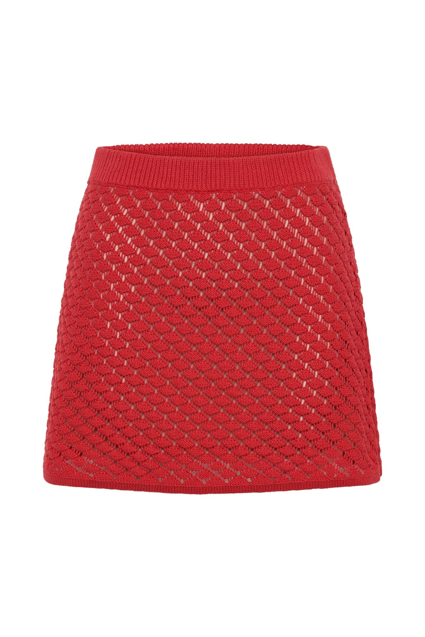 Lorenza Knit A-Line Mini Skirt - Pomegranate