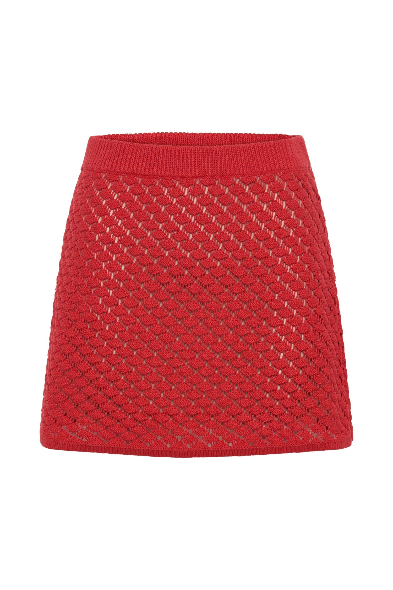 Lorenza Knit A-Line Mini Skirt - Pomegranate #11