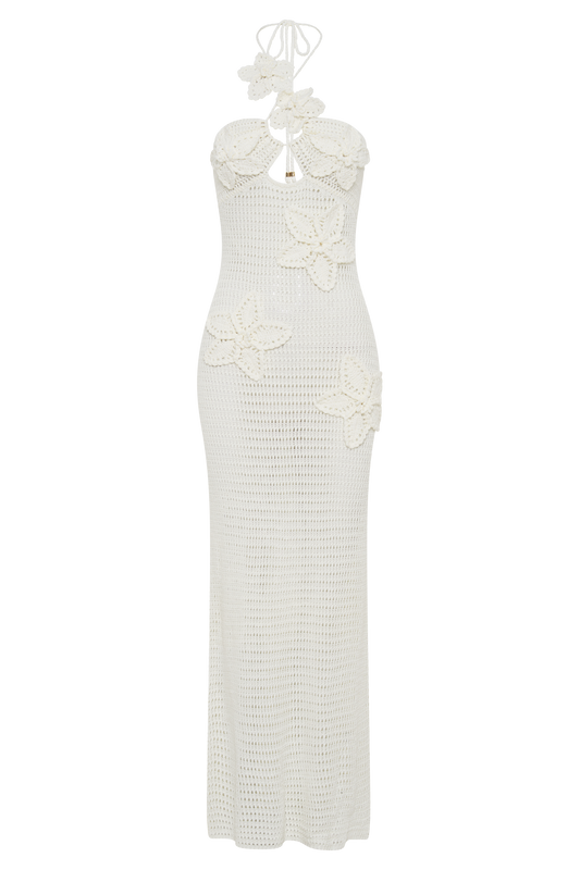 Kyla Floral Crochet Maxi Dress - Ivory