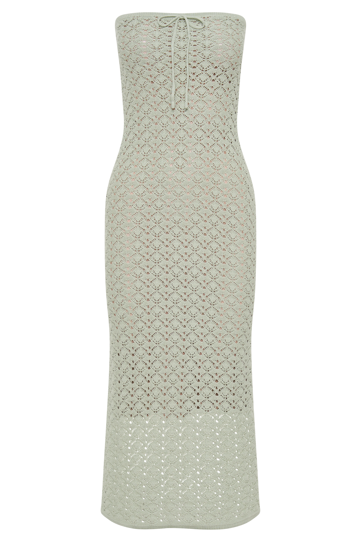 Delia Strapless Knit Midi Dress - Pastel Green