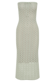 Delia Strapless Knit Midi Dress - Pastel Green