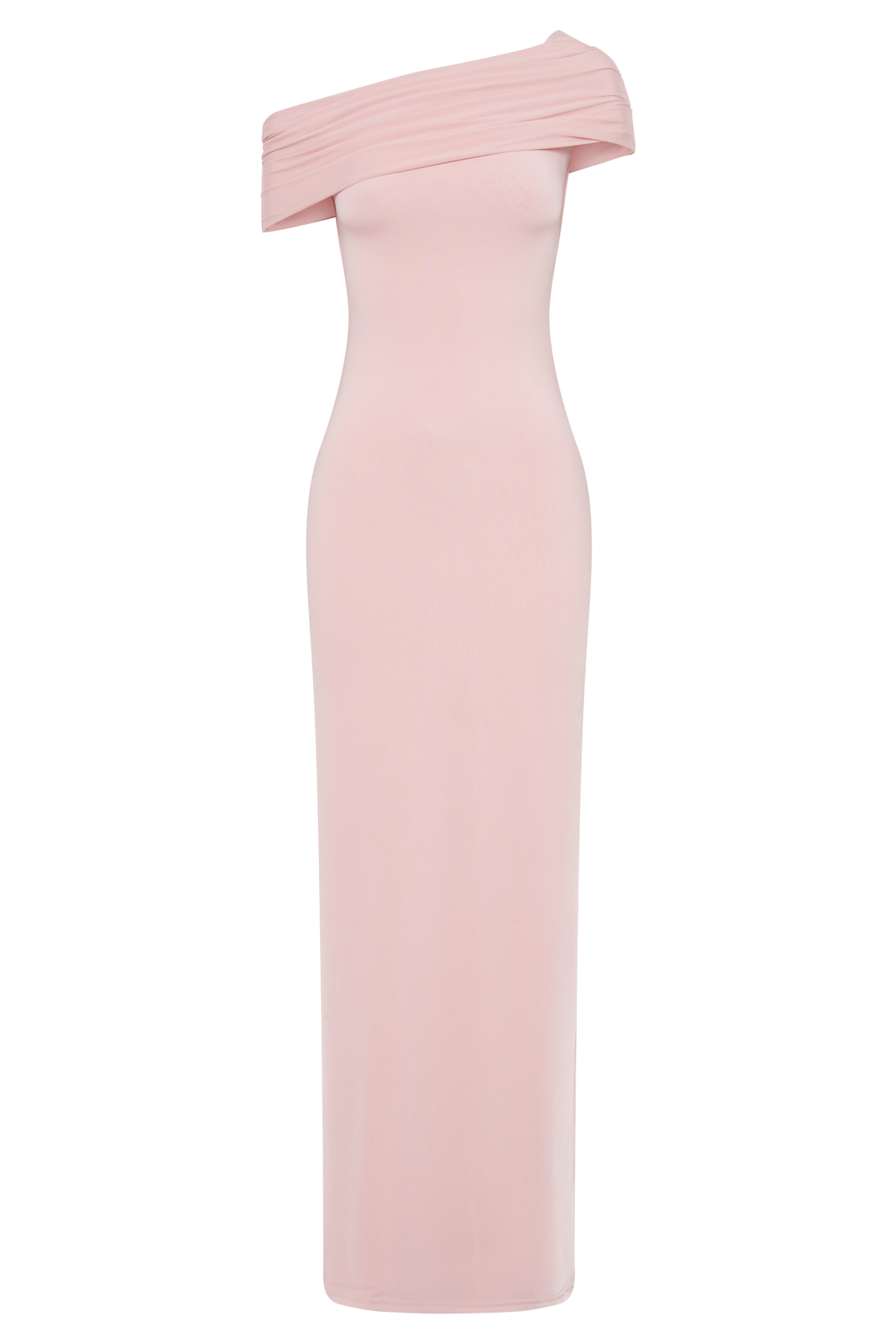 Cassandra Off Shoulder Slinky Maxi Dress - Pale Pink #6