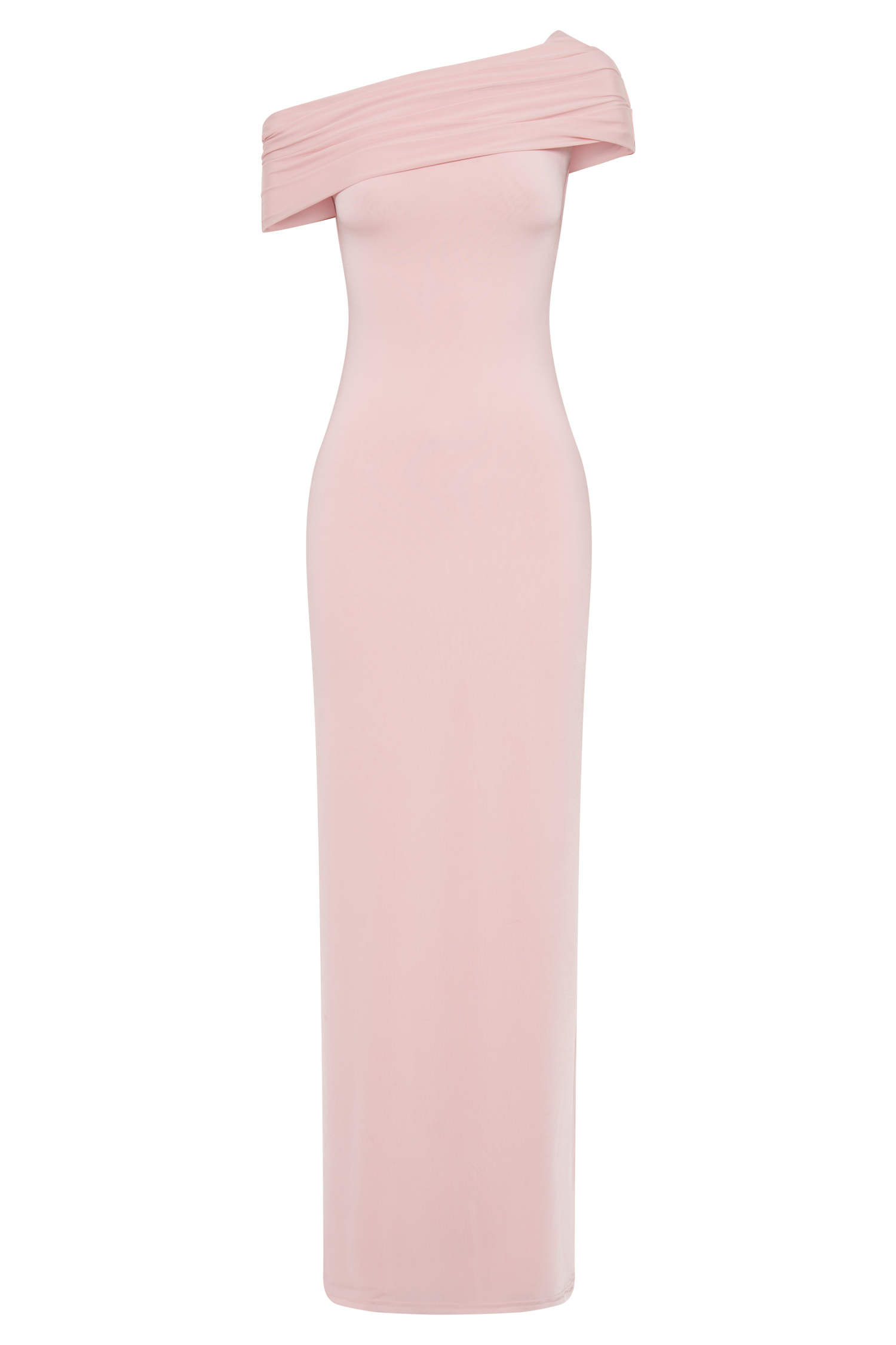 Cassandra Off Shoulder Slinky Maxi Dress - Pale Pink #6