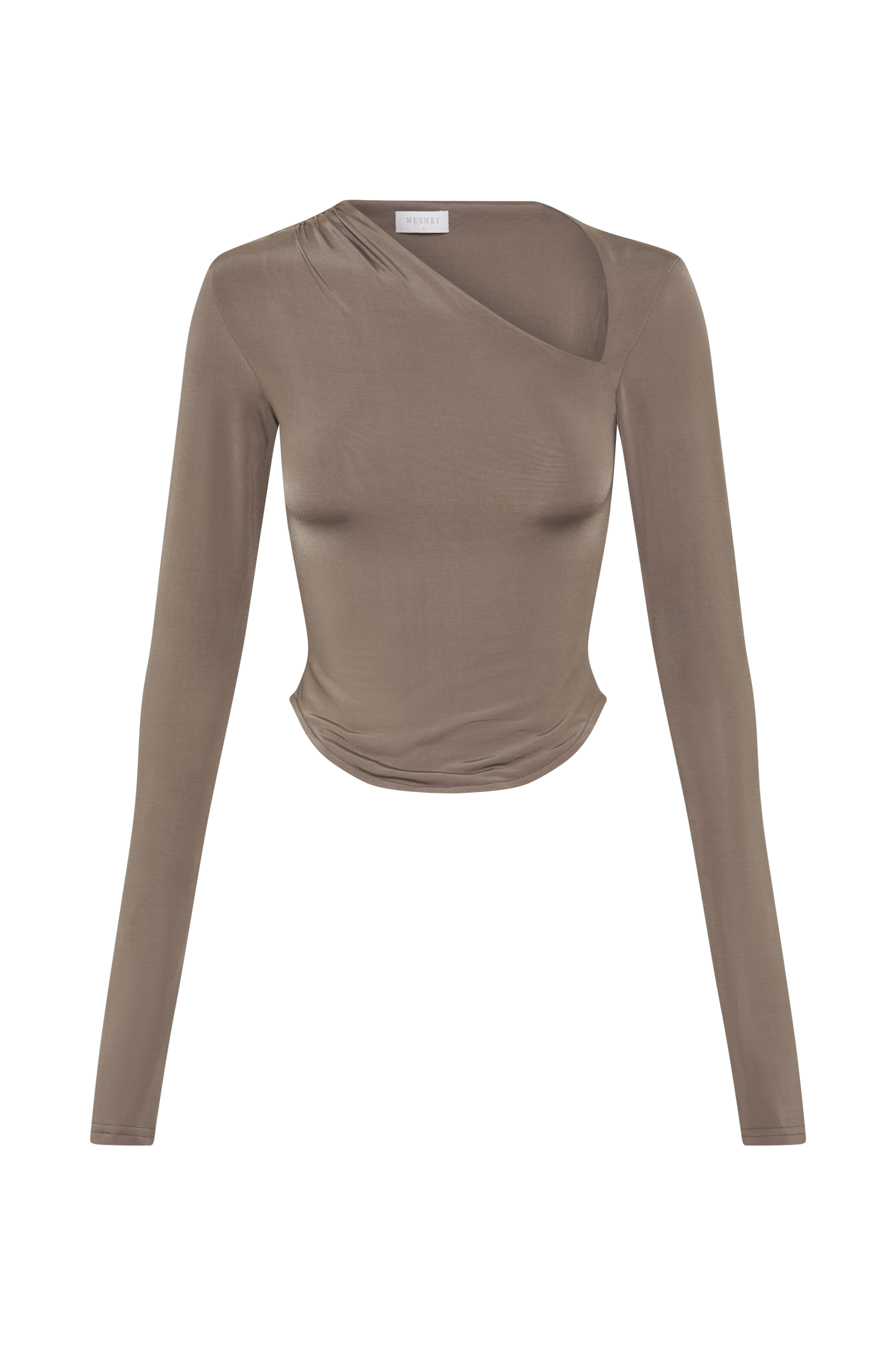 Bruna Slinky Long Sleeve Top With Cut Out - Coco #9