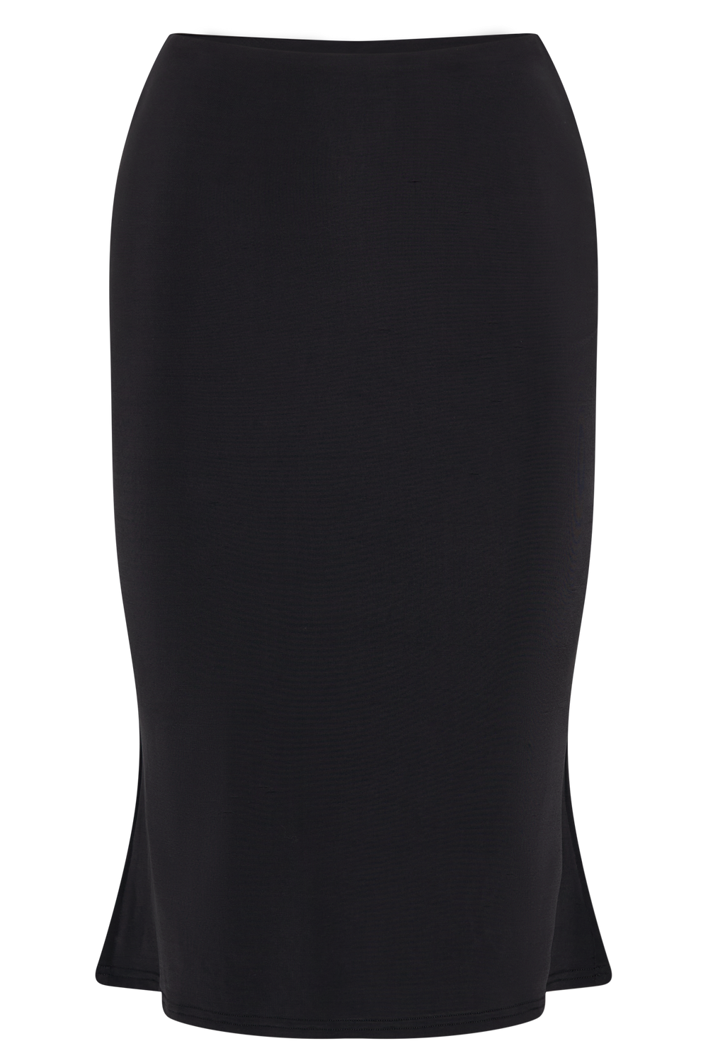 Mara Slinky Knee Length Skirt - Black