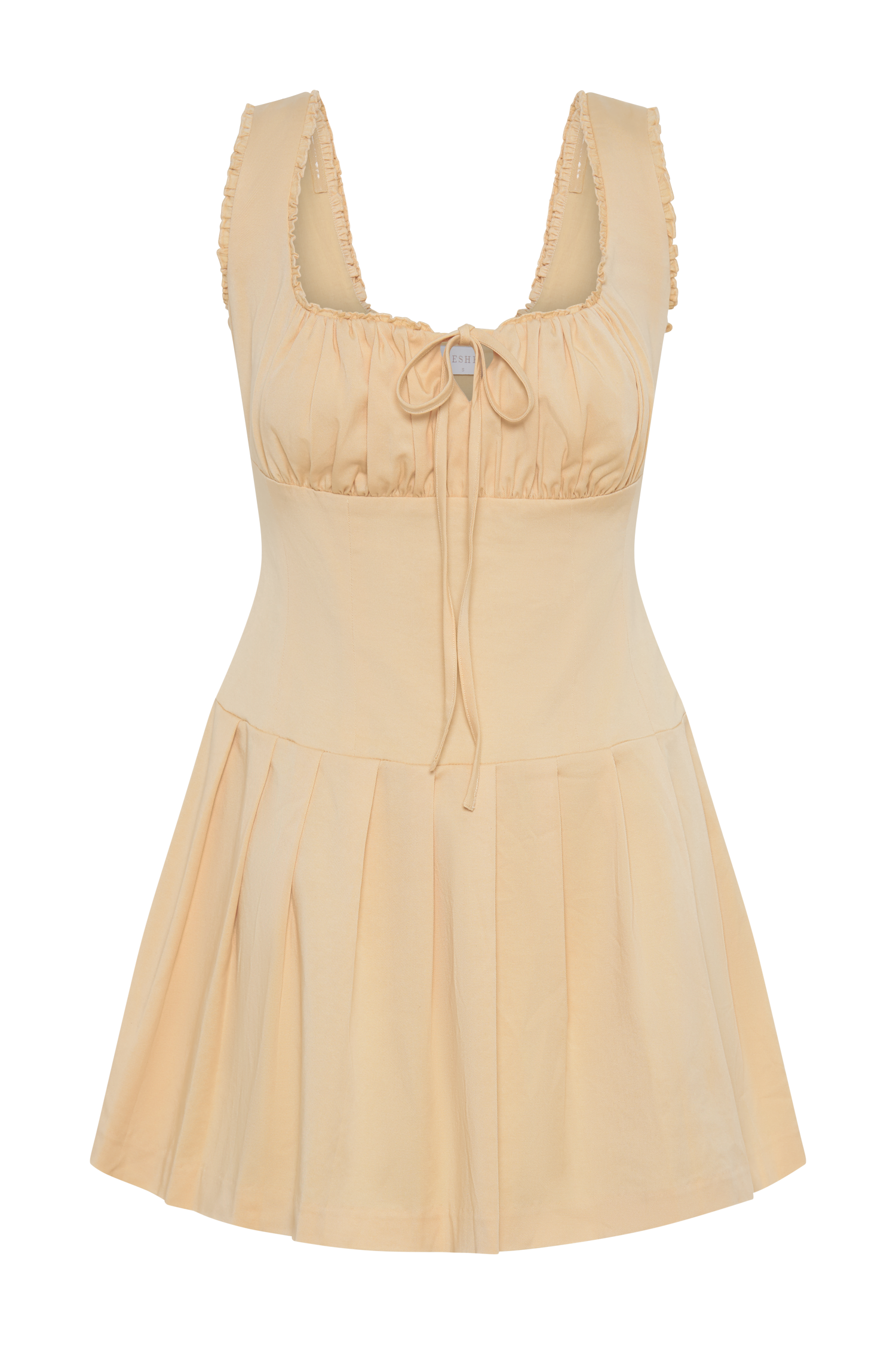 Donna Cotton Ruched Mini Dress - Peach #8