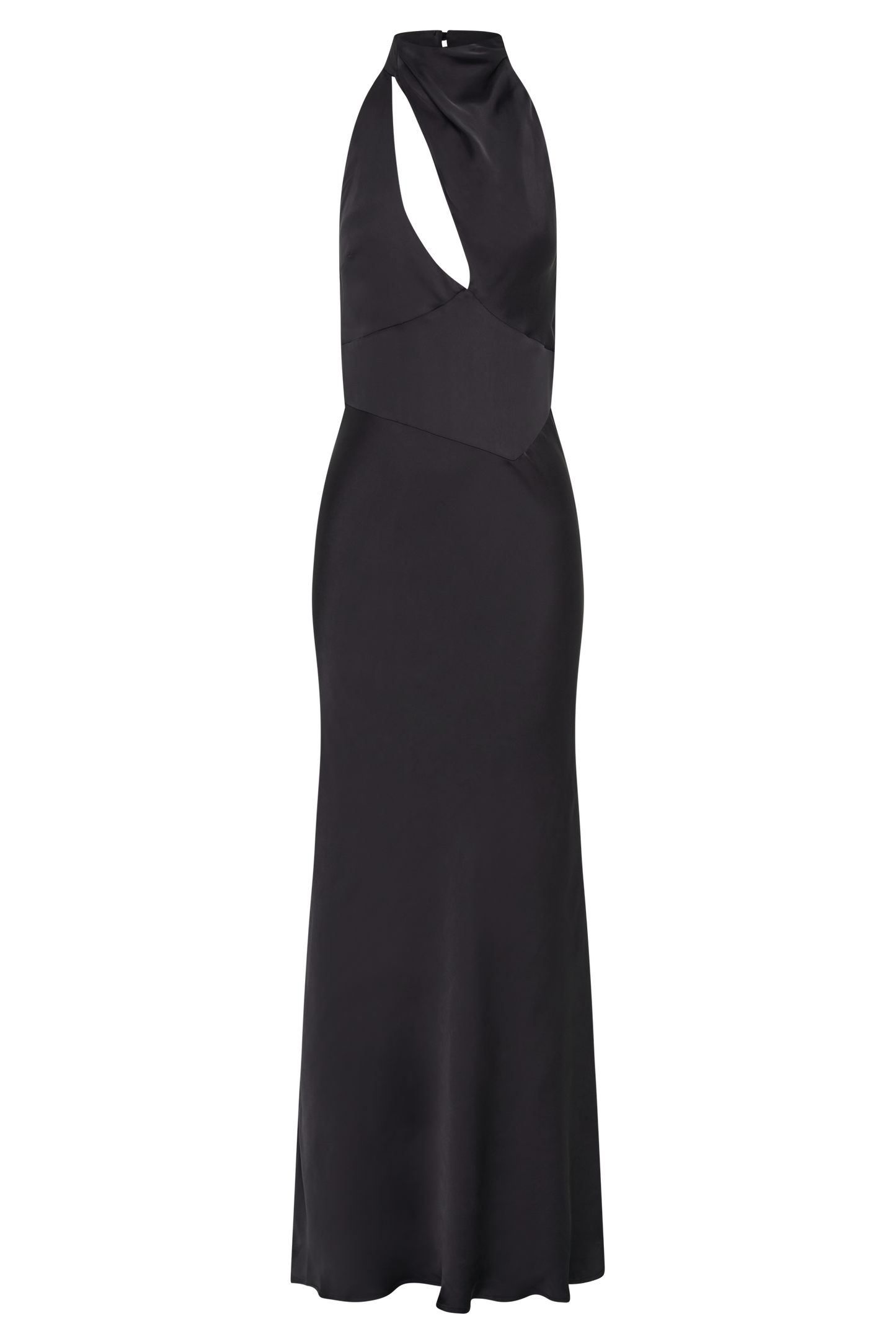 Belladonna Satin Halter Maxi Dress - Black