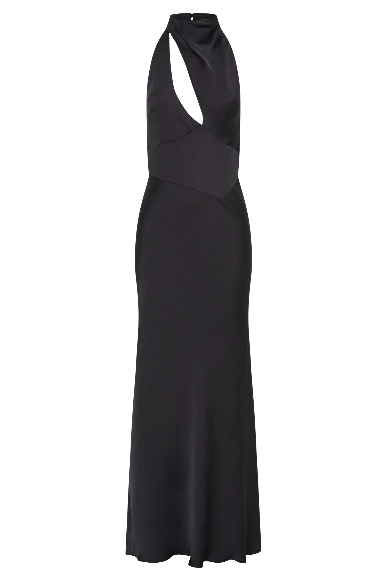 Belladonna Satin Halter Maxi Dress - Black #10