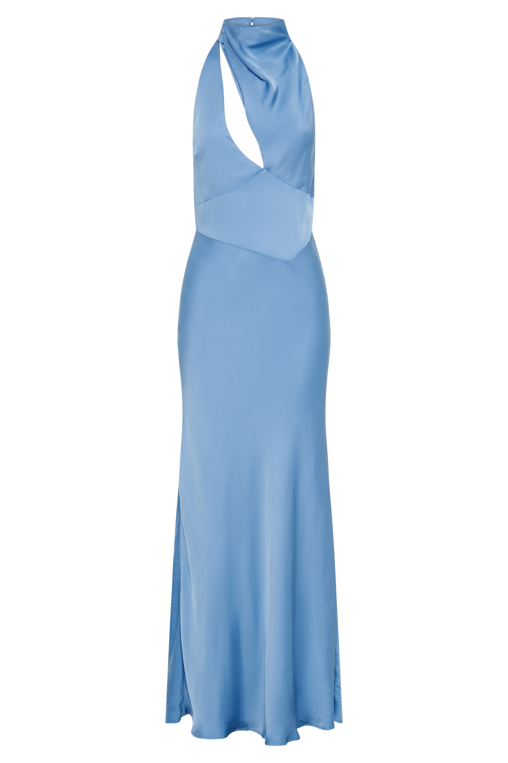 Belladonna Satin Halter Maxi Dress - Iris Blue