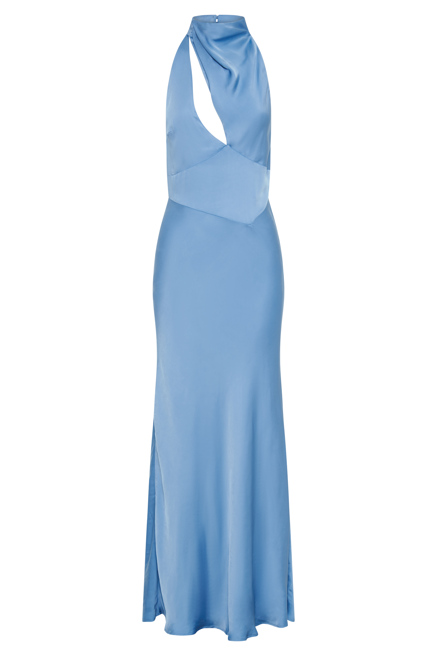 Belladonna Satin Halter Maxi Dress - Iris Blue #7