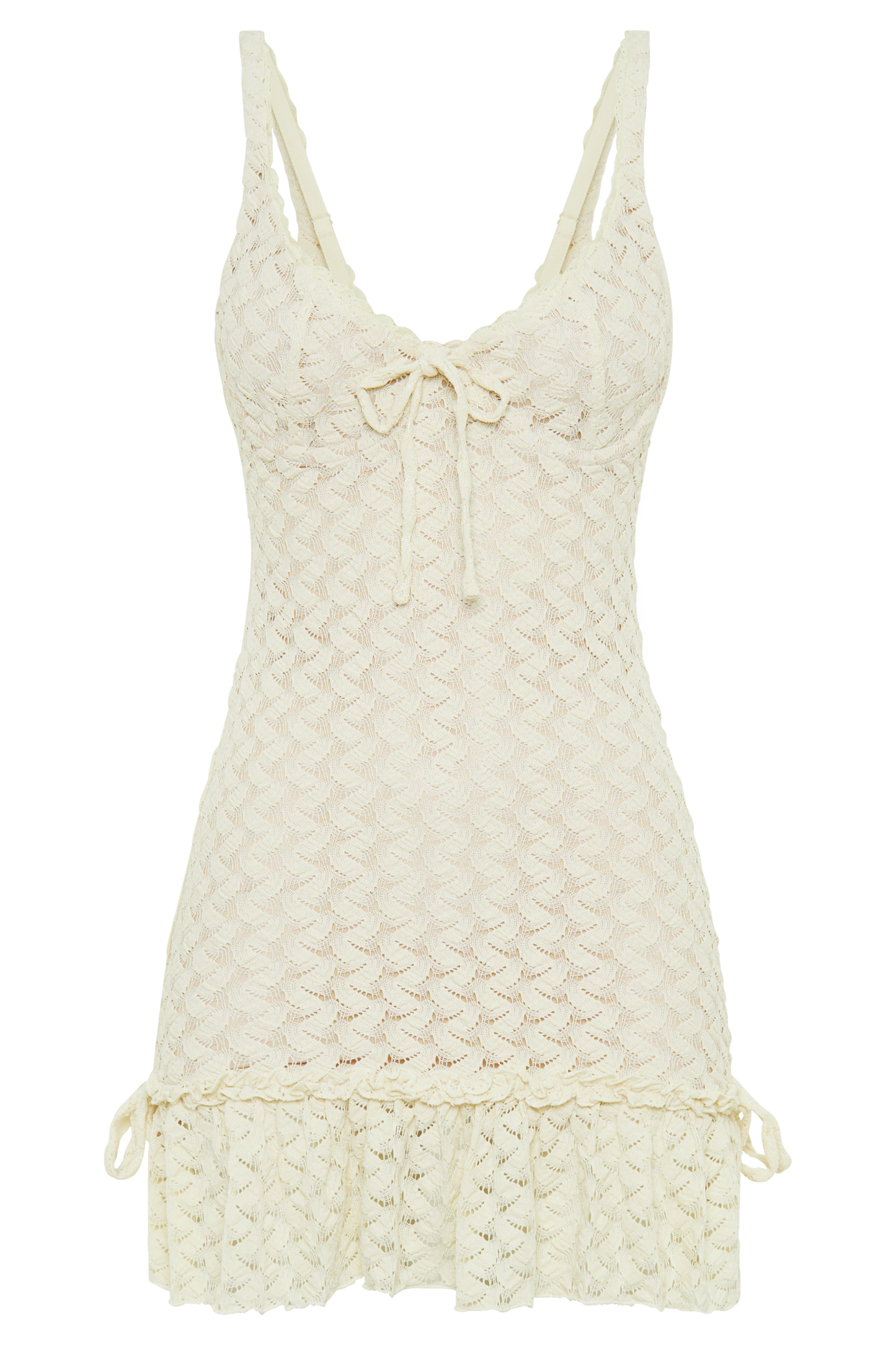 Marietta Cupped Lace Mini Dress - Ivory