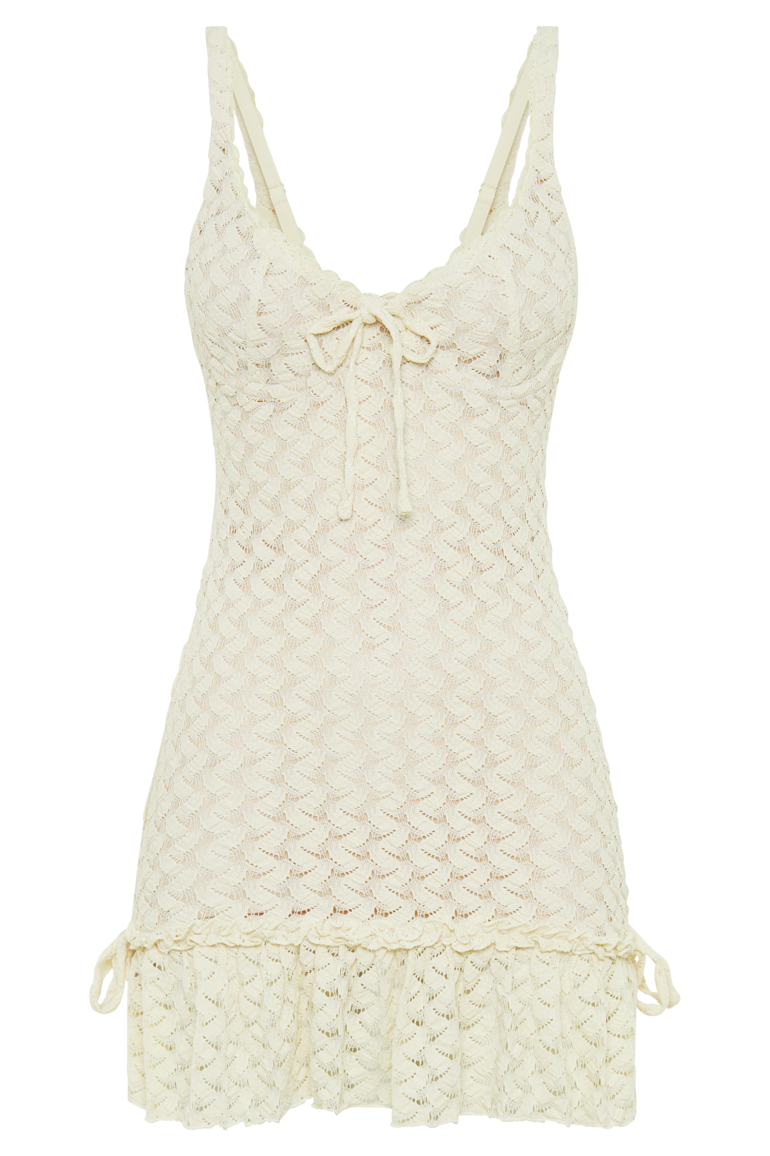 Marietta Cupped Lace Mini Dress - Ivory #8