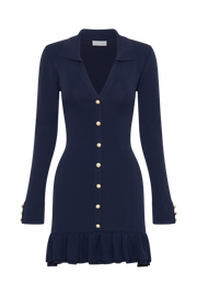 Pareesa Frill Mini Dress - Navy