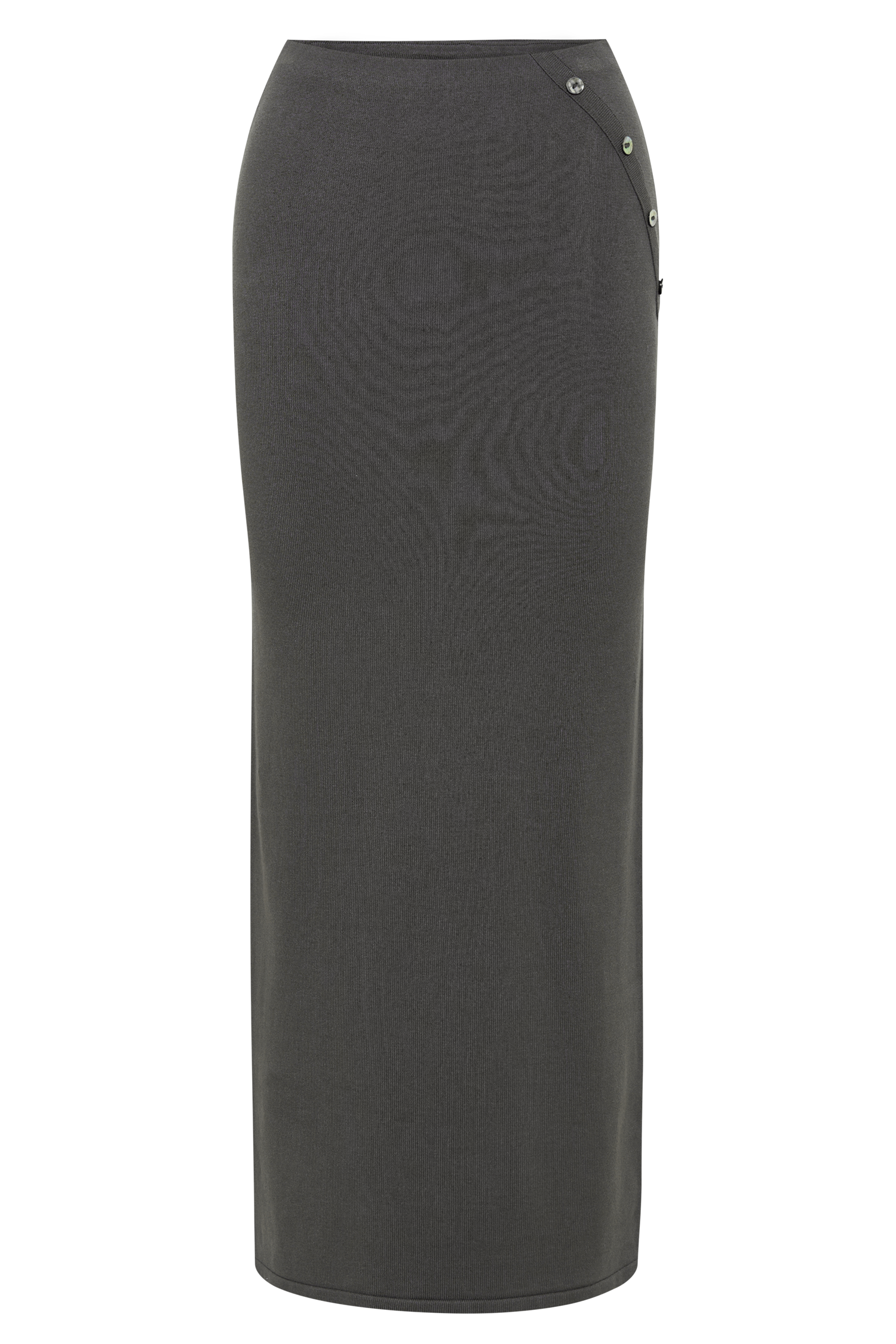 Maisie Buttoned Knit Maxi Skirt - Dark Charcoal #9