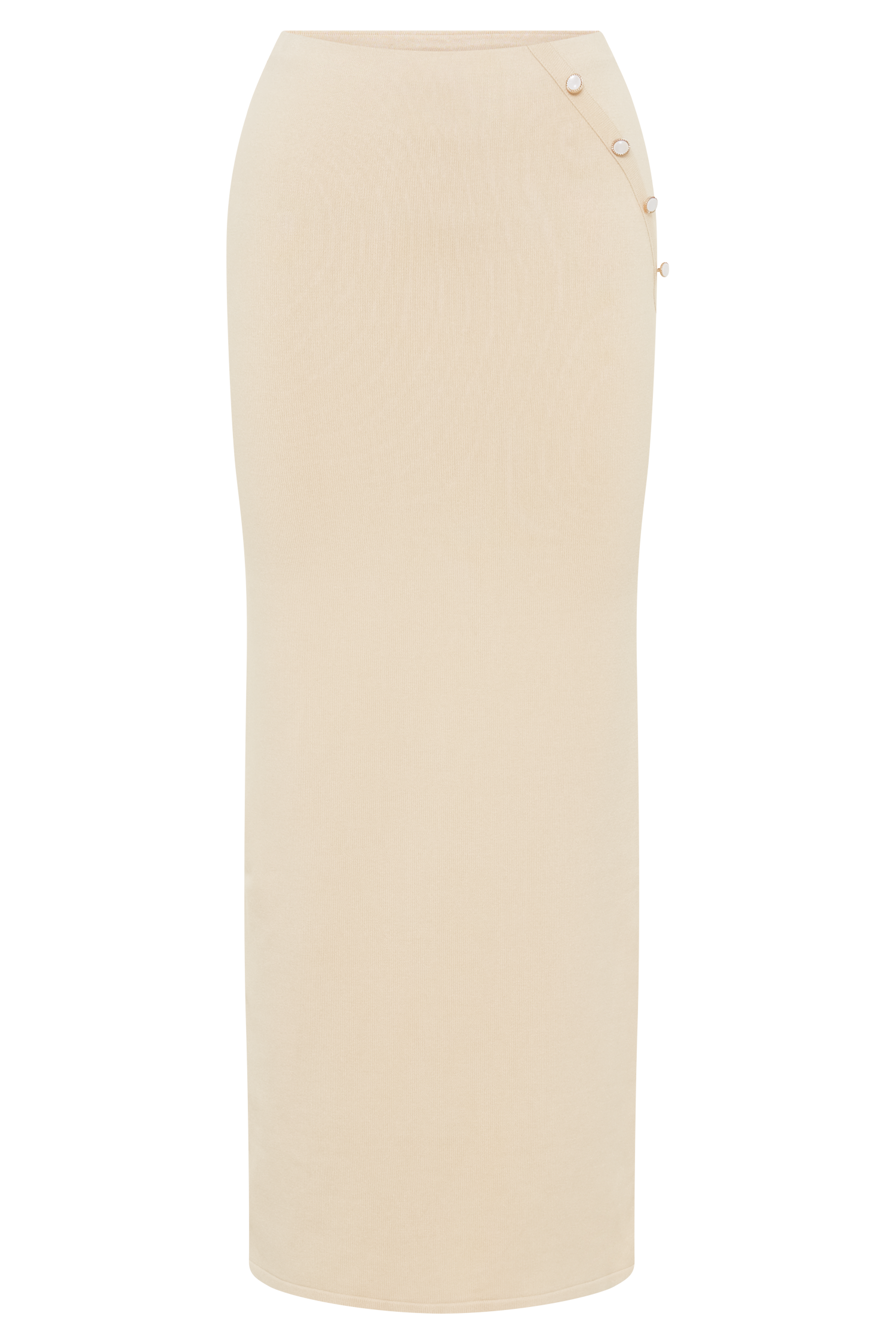 Maisie Buttoned Knit Maxi Skirt - Cream #9
