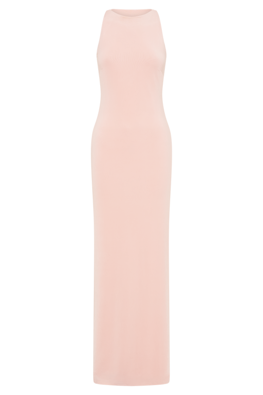 Louise Slinky Backless Maxi Dress - Pale Pink