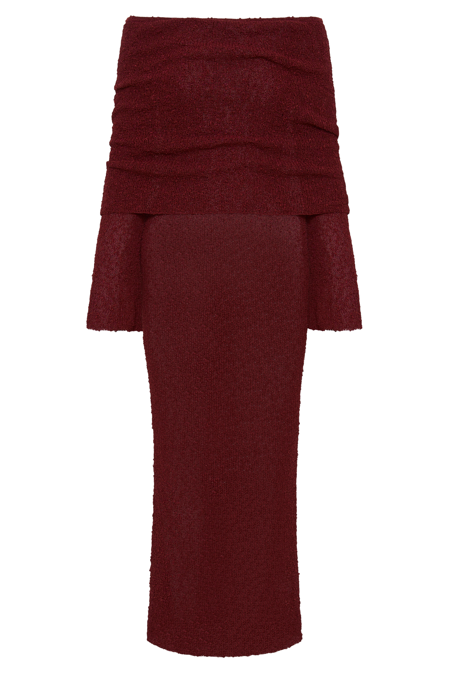 Marisol Off Shoulder Boucle Maxi Dress - Plum #9