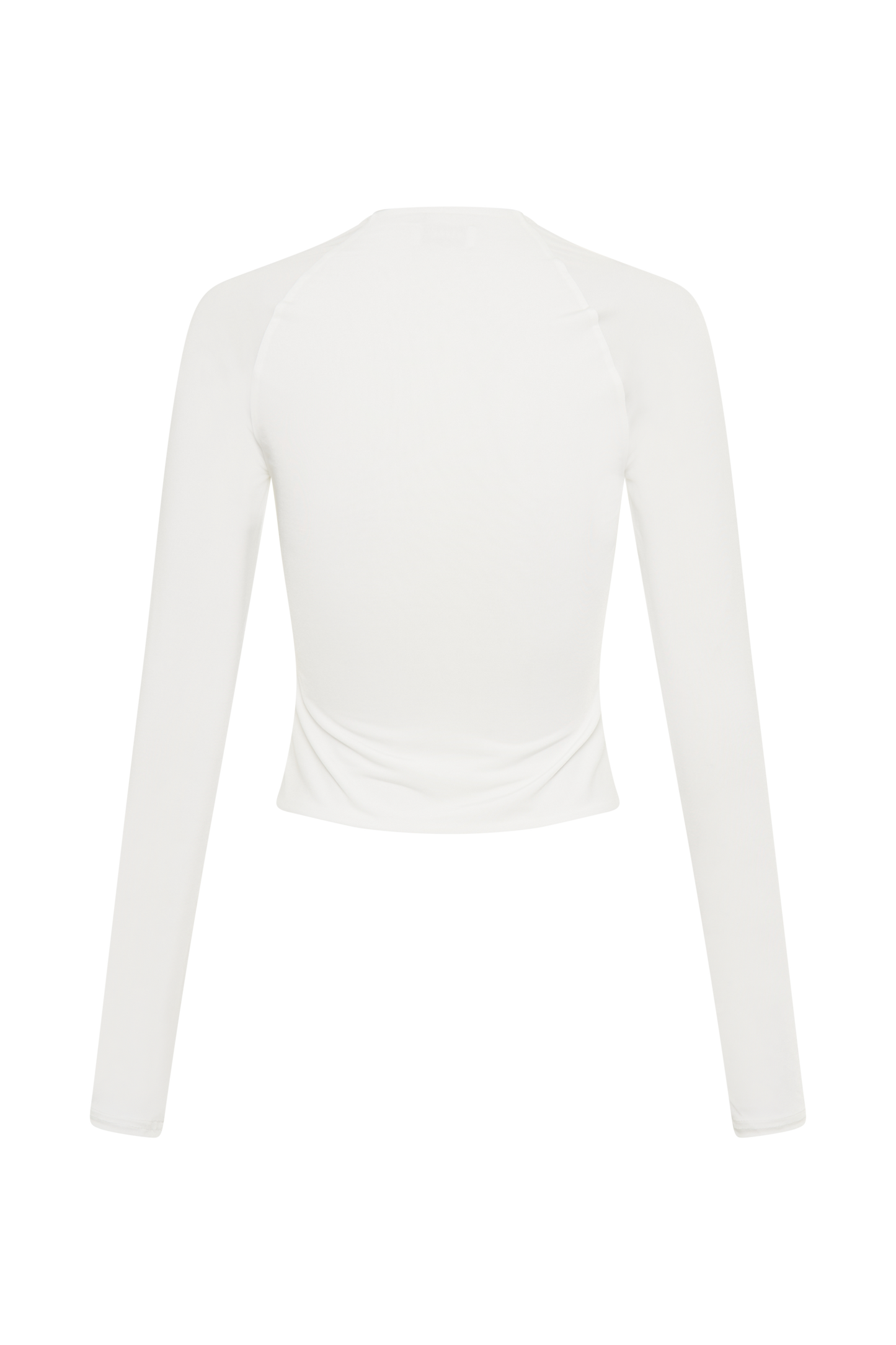 Billie Slinky Ruched Long Sleeve Top - White