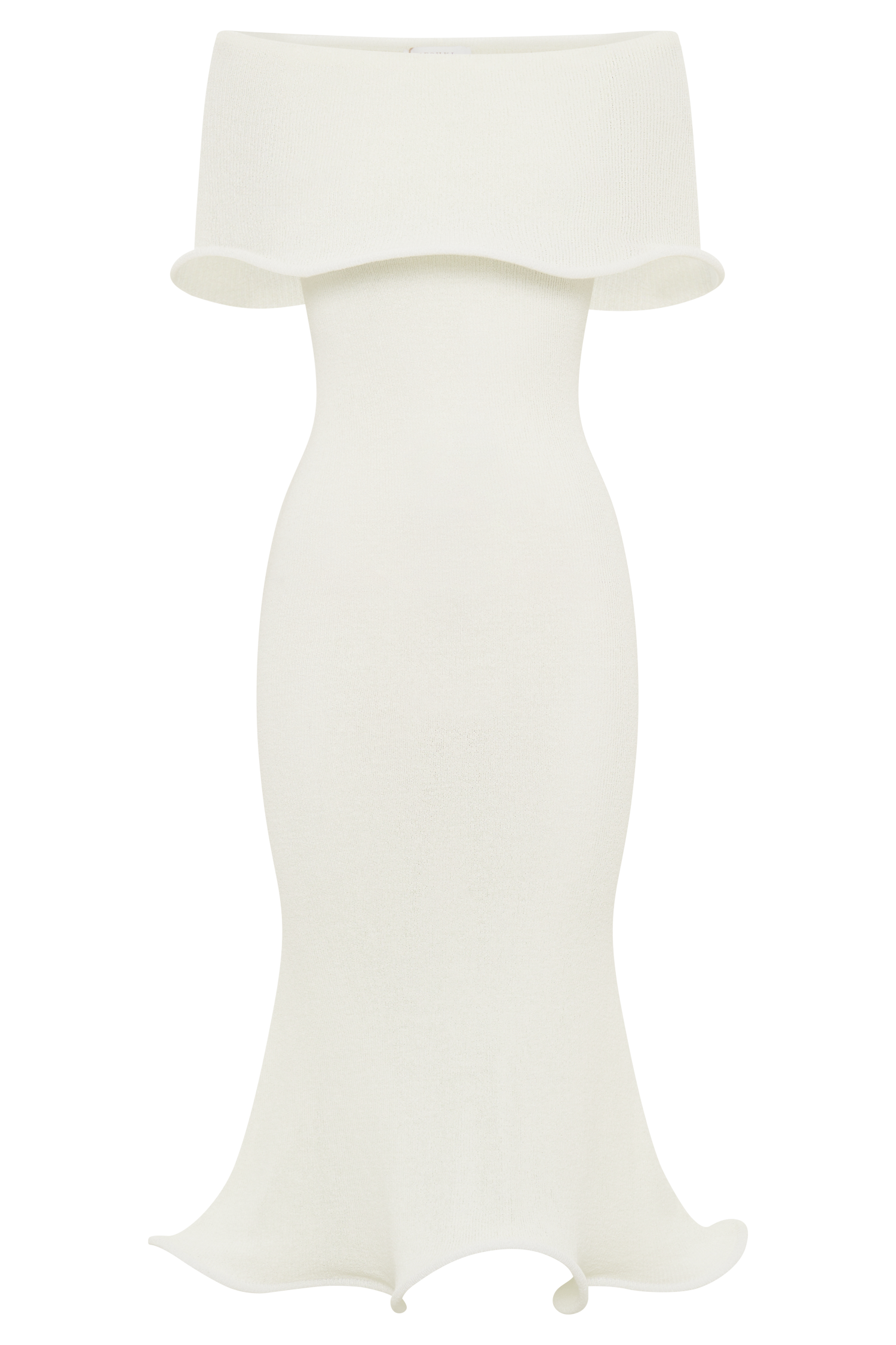 Molly Off Shoulder Knit Midi Dress - Ivory #8