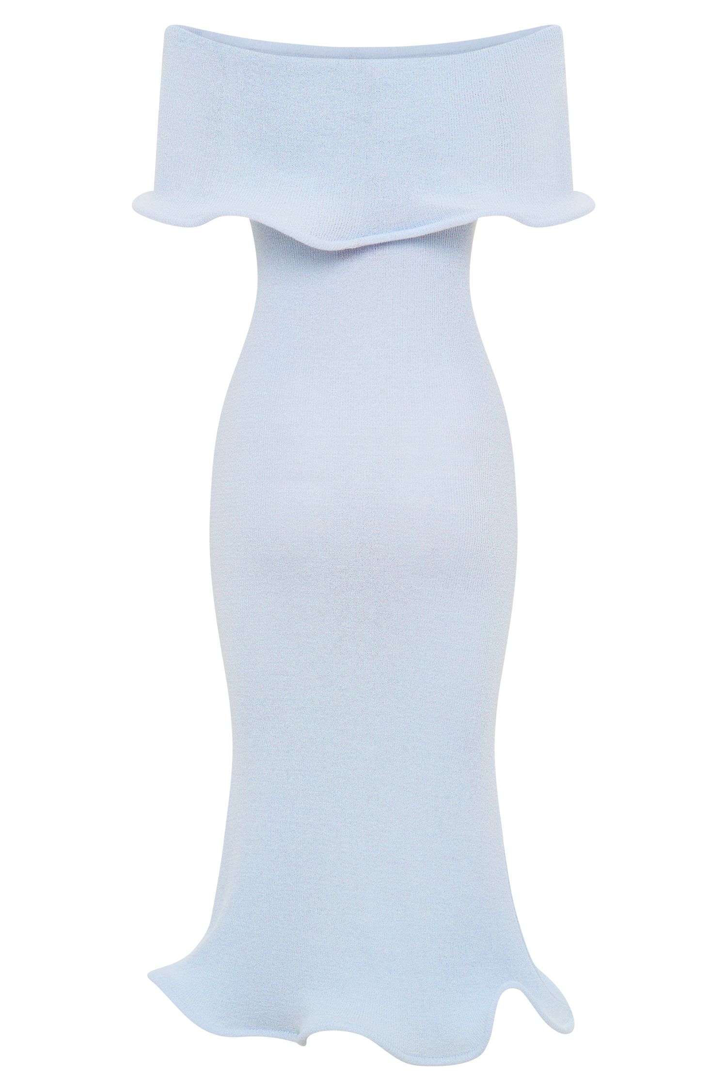 Molly Off Shoulder Knit Midi Dress - Sky Blue #8