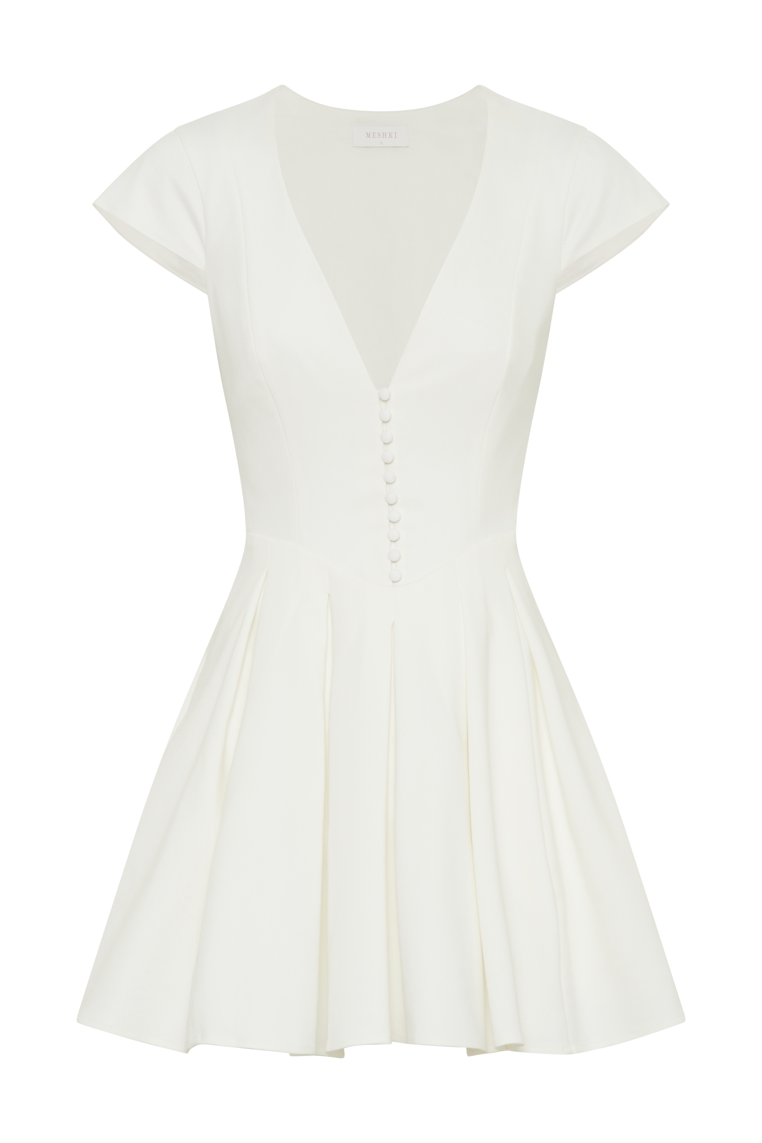 Keely Cotton Cap Sleeve Mini Dress - White #8