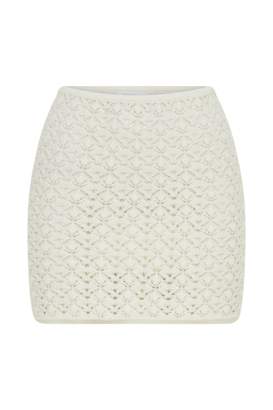 Murphy A-Line Knit Mini Skirt - White