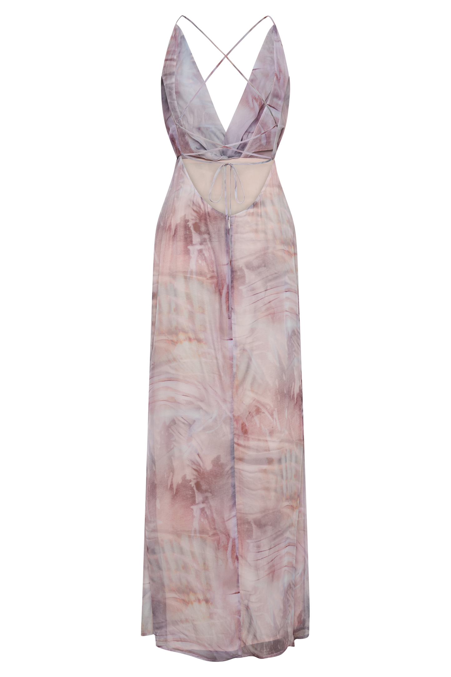 Attina Cowl Chiffon Maxi Dress - Mermaid Shell Print