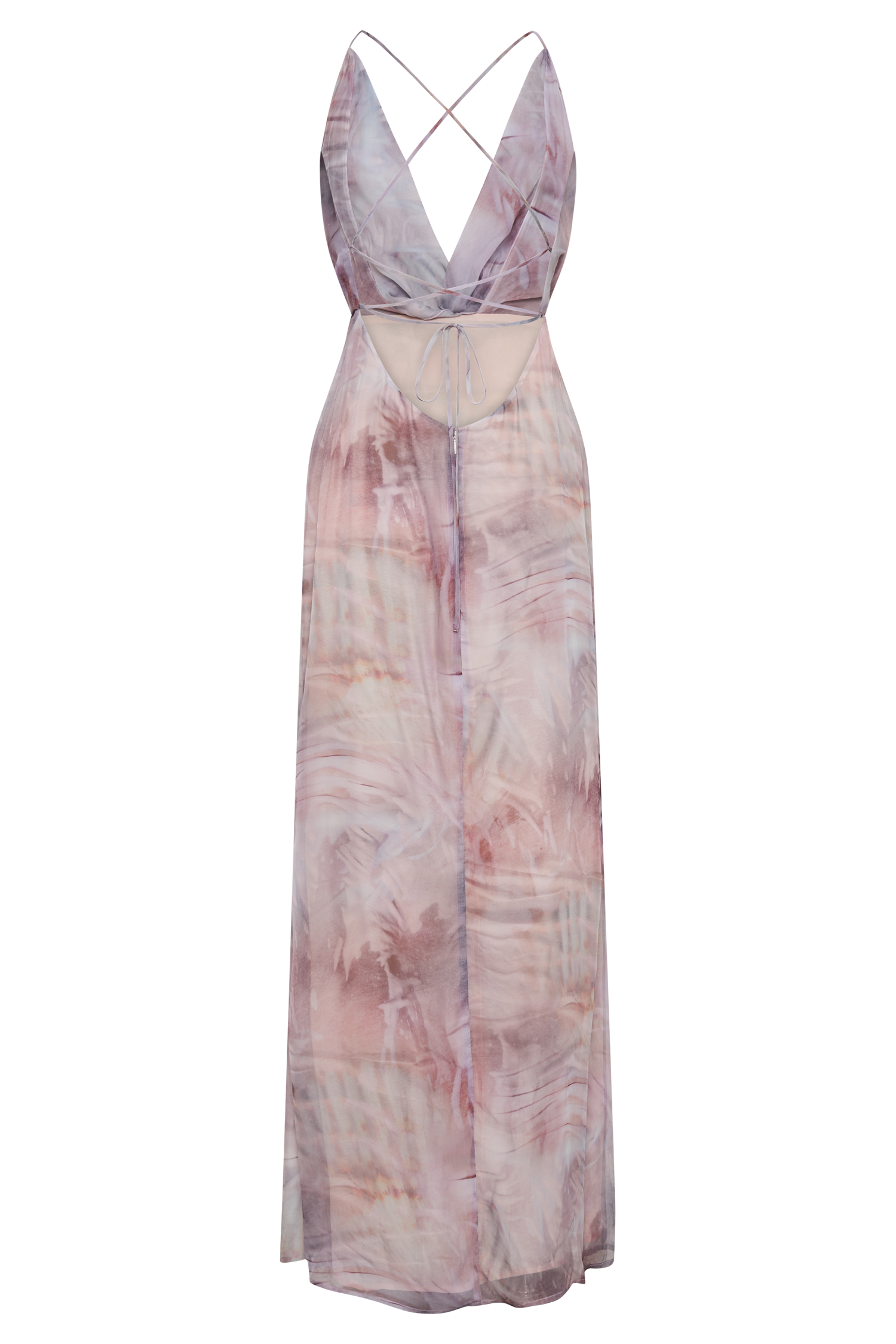 Attina Cowl Chiffon Maxi Dress - Mermaid Shell Print #7
