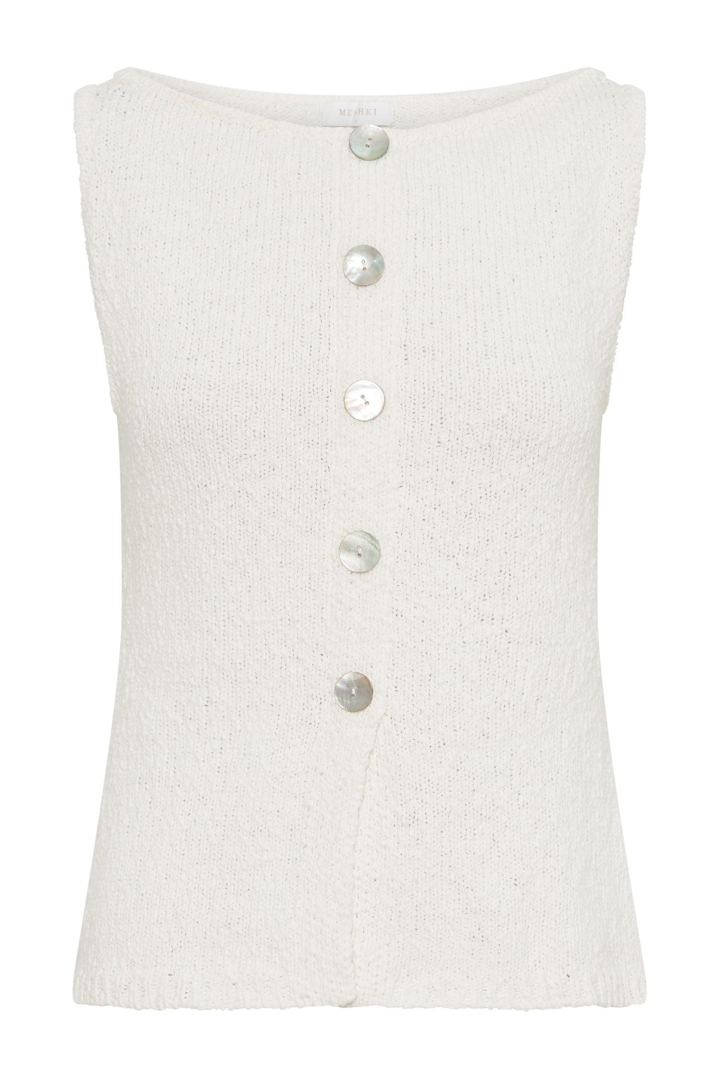 Mackie Boucle Longline Vest - White