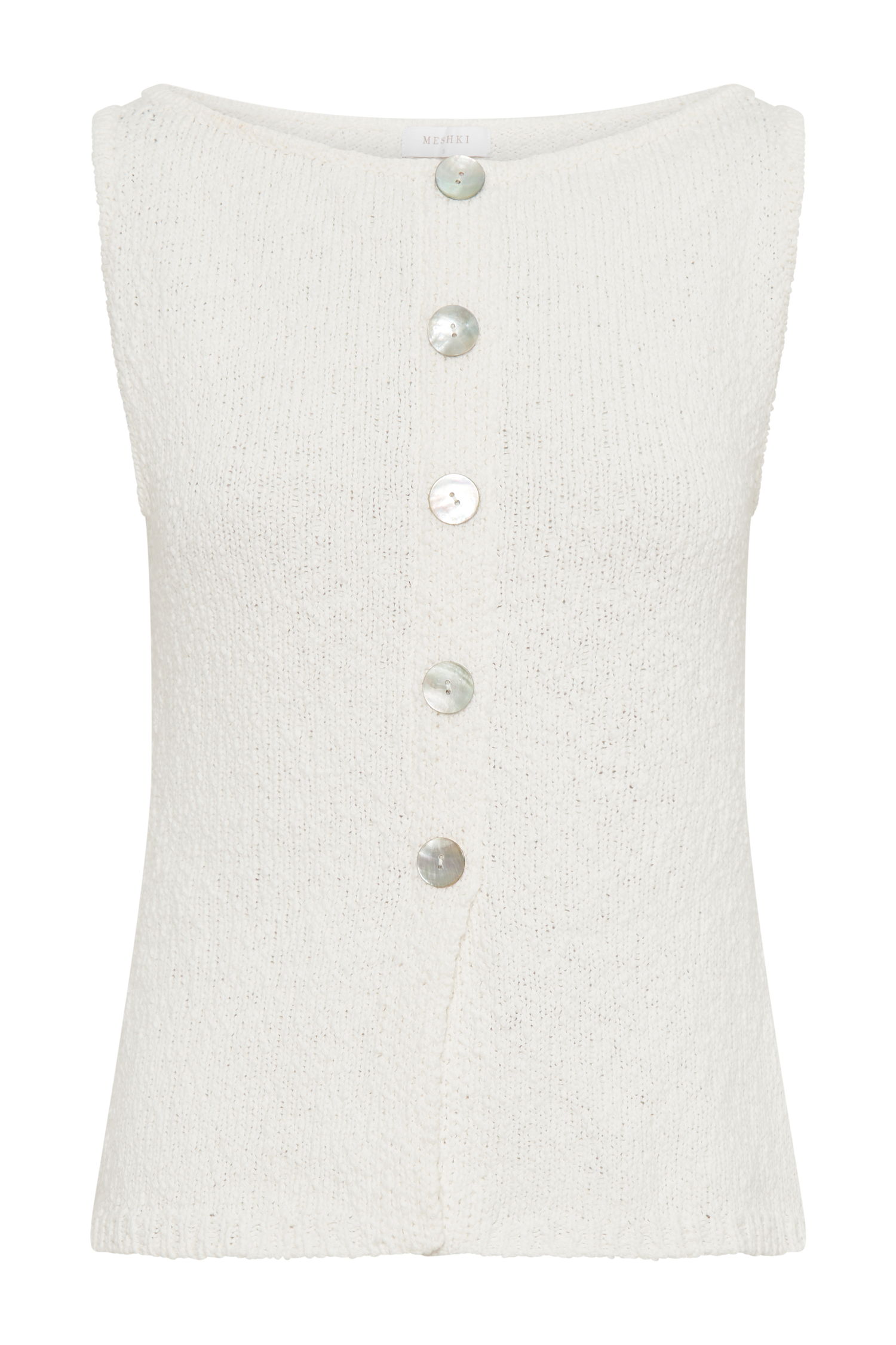 Mackie Boucle Longline Vest - White #10