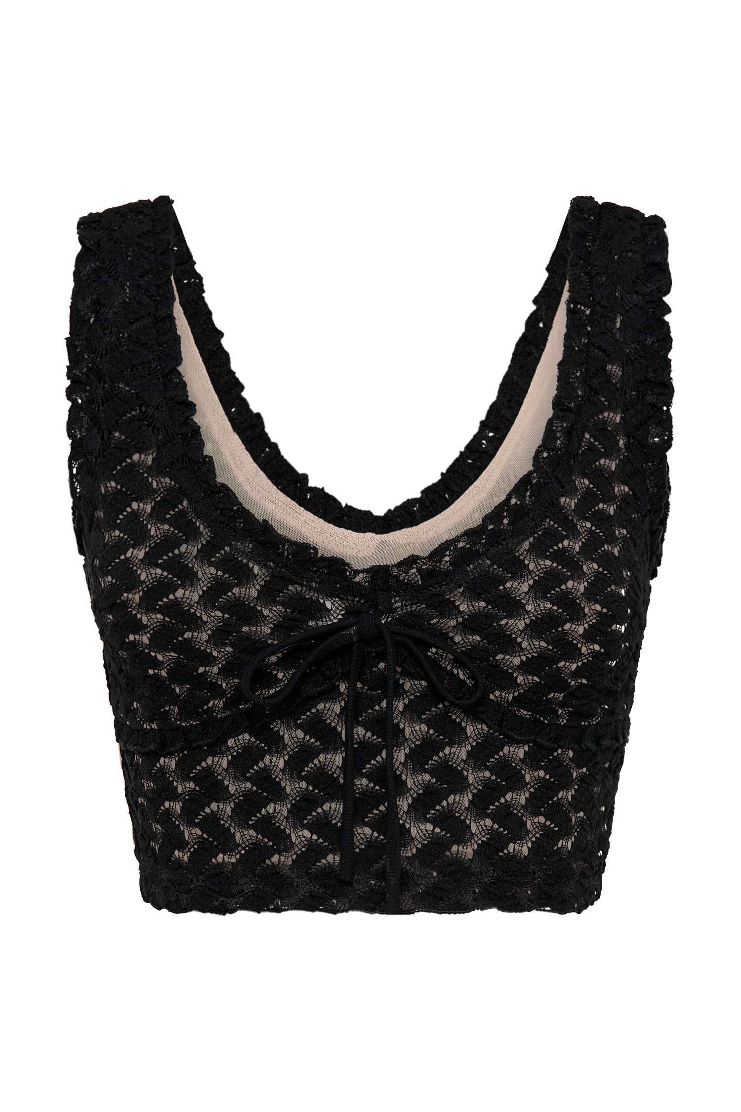 Morgan Mesh And Lace Sleeveless Top - Black #9