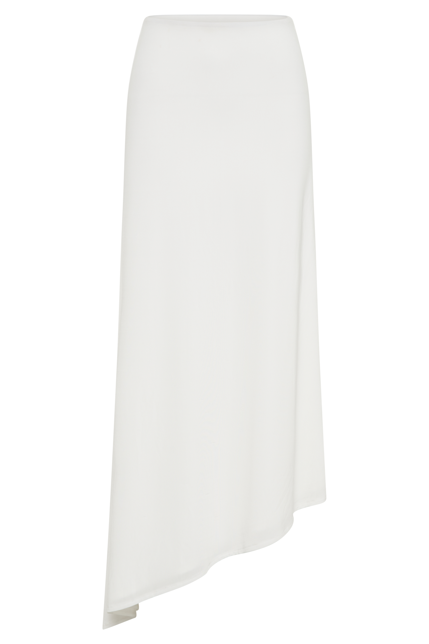 Bea Asymmetrical Slinky Maxi Skirt - White