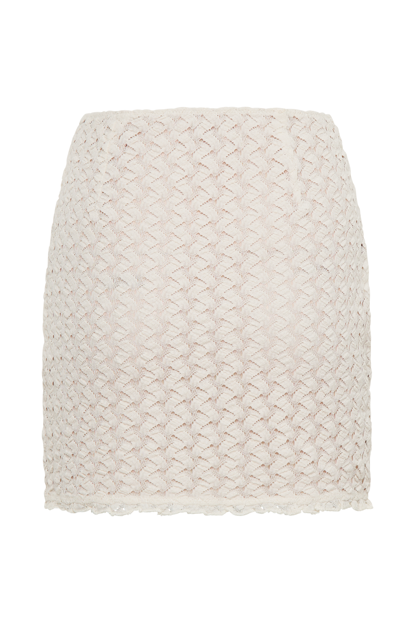 Morgan Mesh And Lace Mini Skirt - Ivory