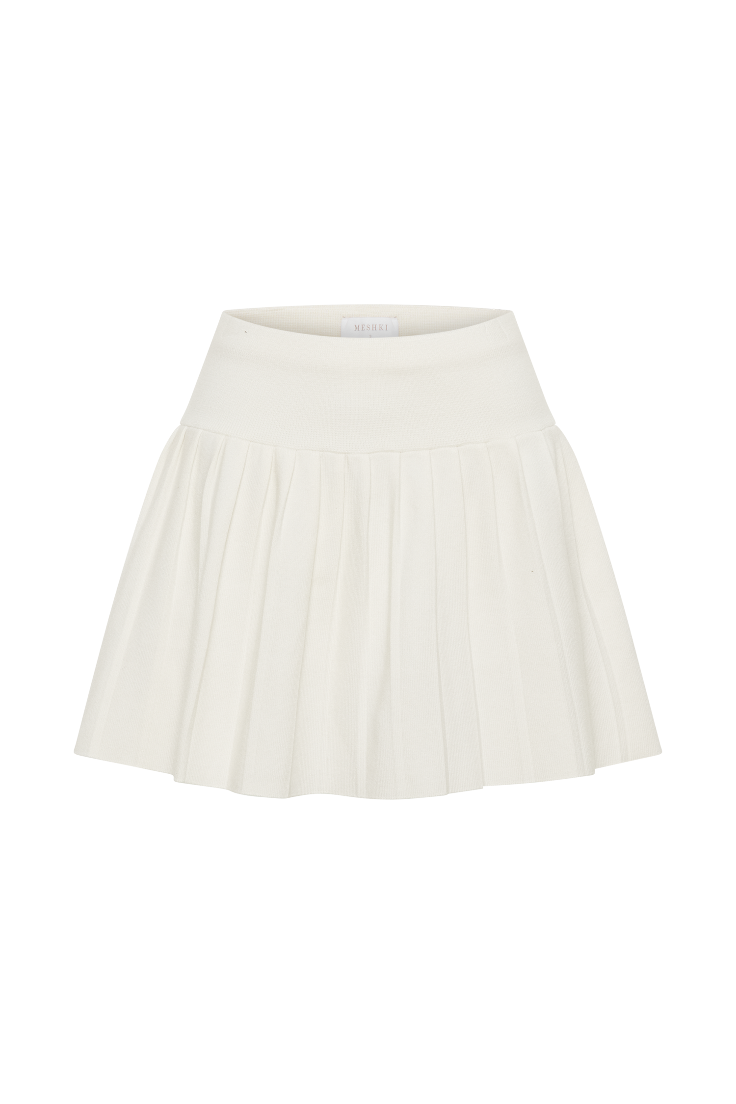 Beverly Knit Pleated Mini Skirt - Ivory #11