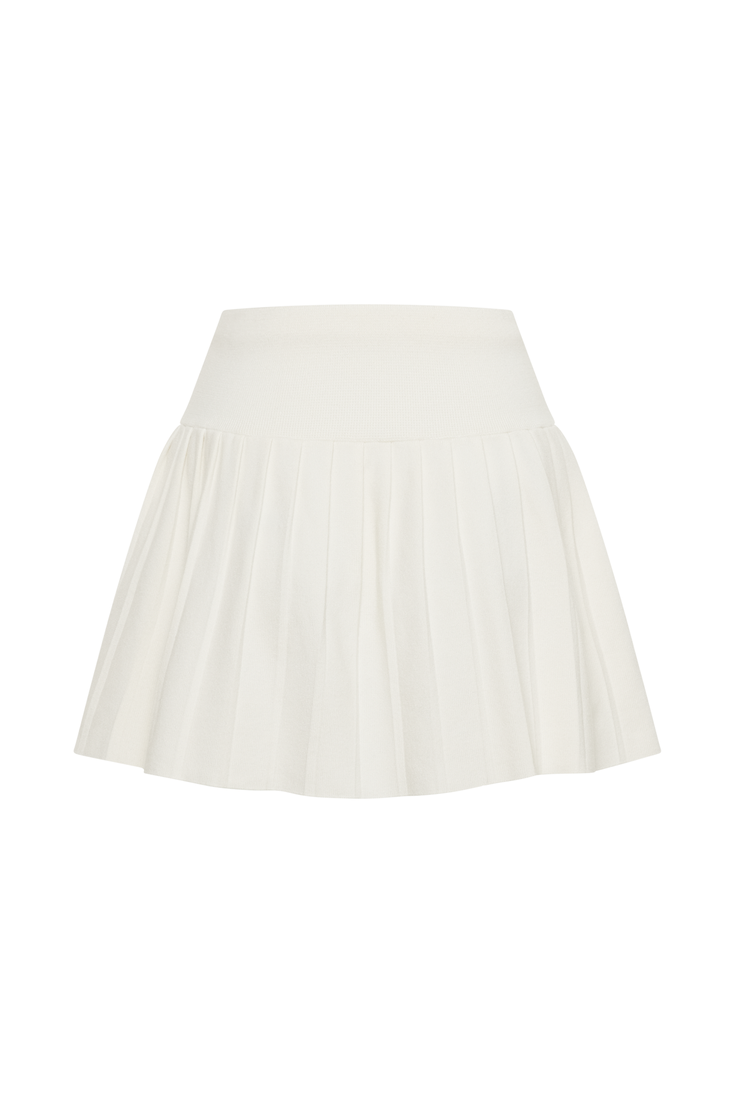 Beverly Knit Pleated Mini Skirt - Ivory