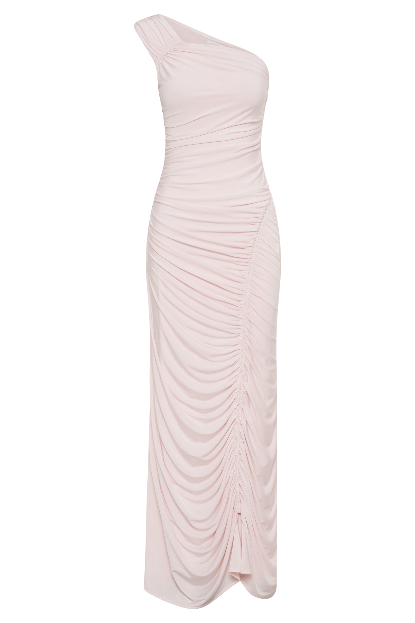 Capri Gathered Slinky Maxi Dress - Powder Pink