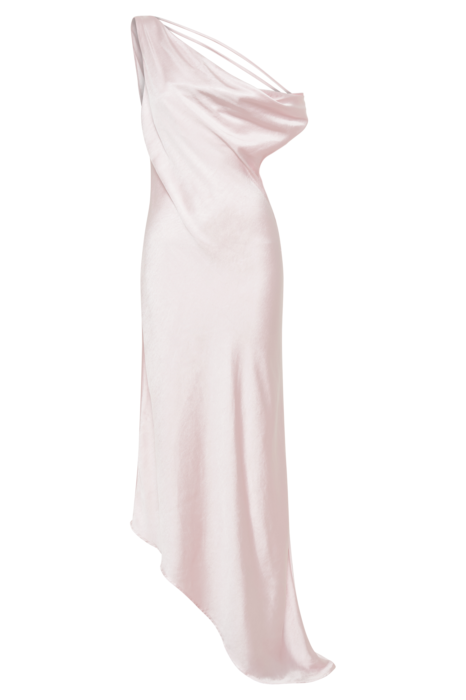Yvette Slip Maxi Dress With Asymmetrical Hem - Pale Pink #10