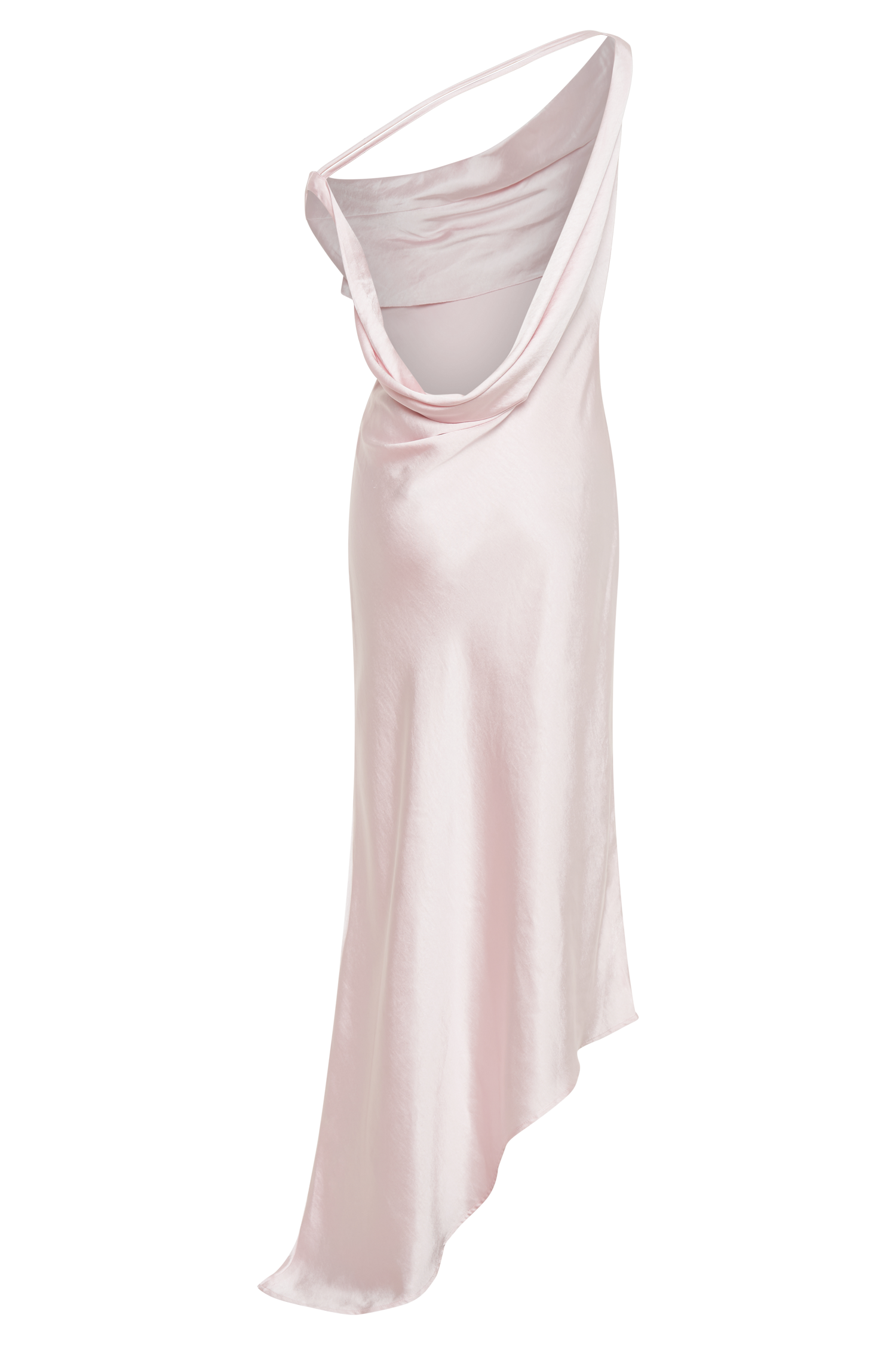 Yvette Slip Maxi Dress With Asymmetrical Hem - Pale Pink #9