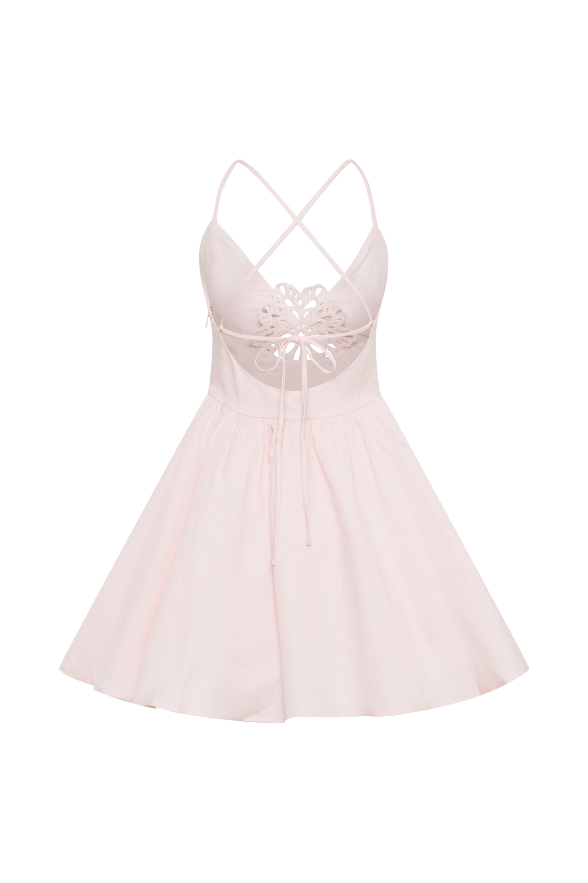 Muriel Mini Dress With Crochet - Powder Pink #9