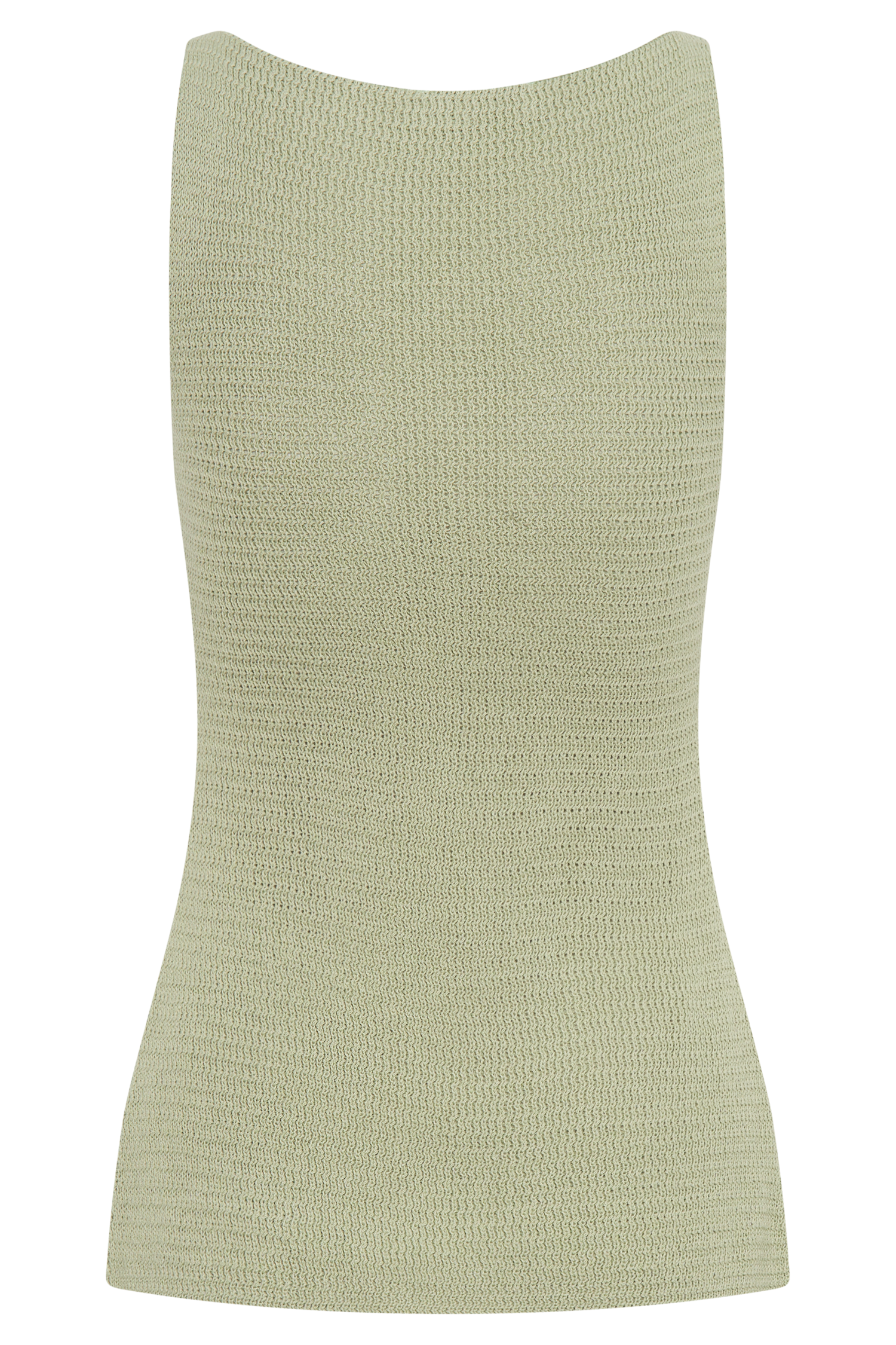 Ridley Knit Tank Top With Split - Pastel Green #8
