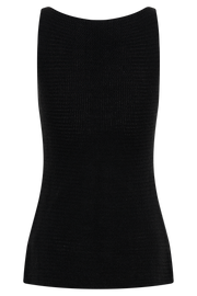 Ridley Knit Tank Top With Split - Black