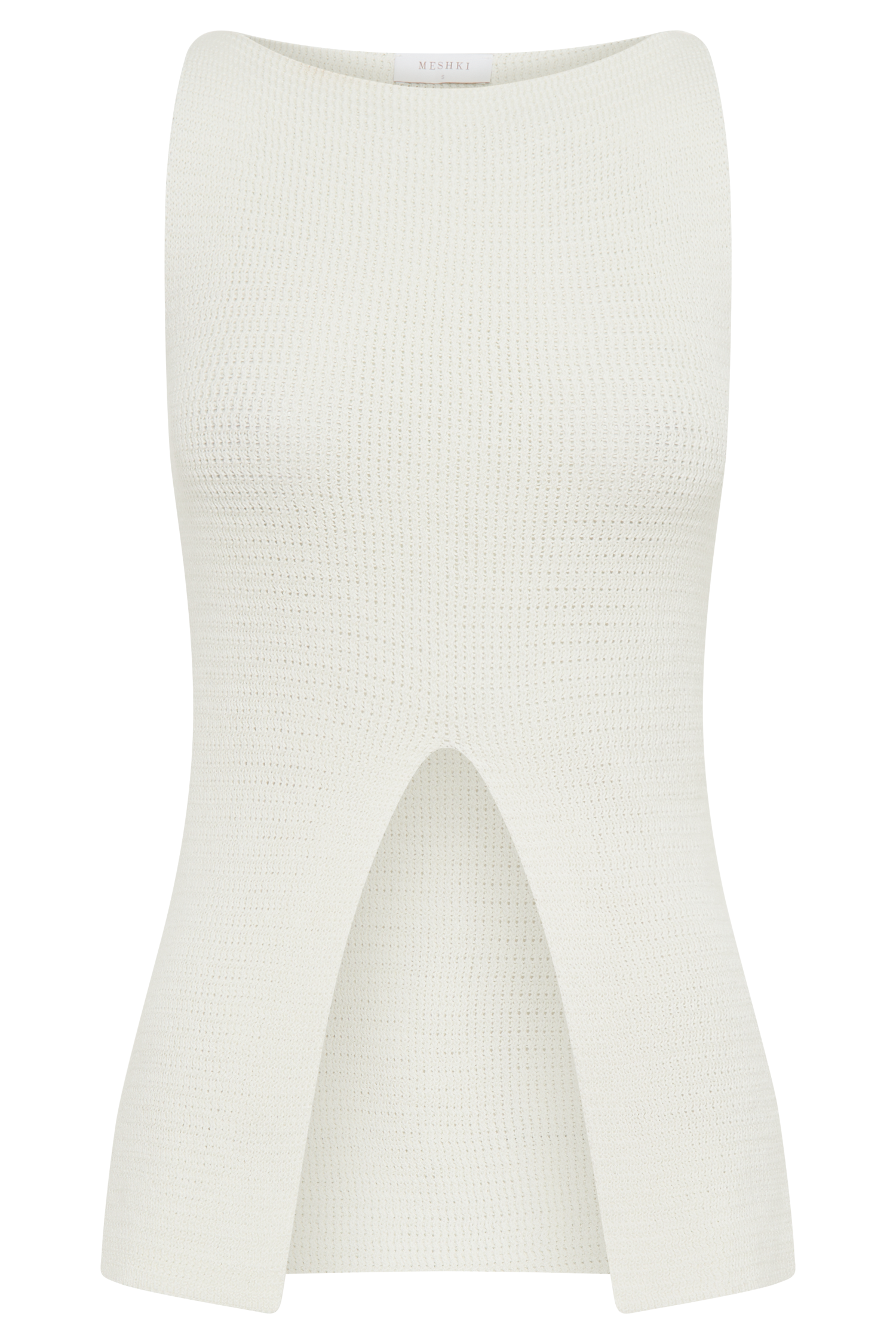 Ridley Knit Tank Top With Split - Ivory #9