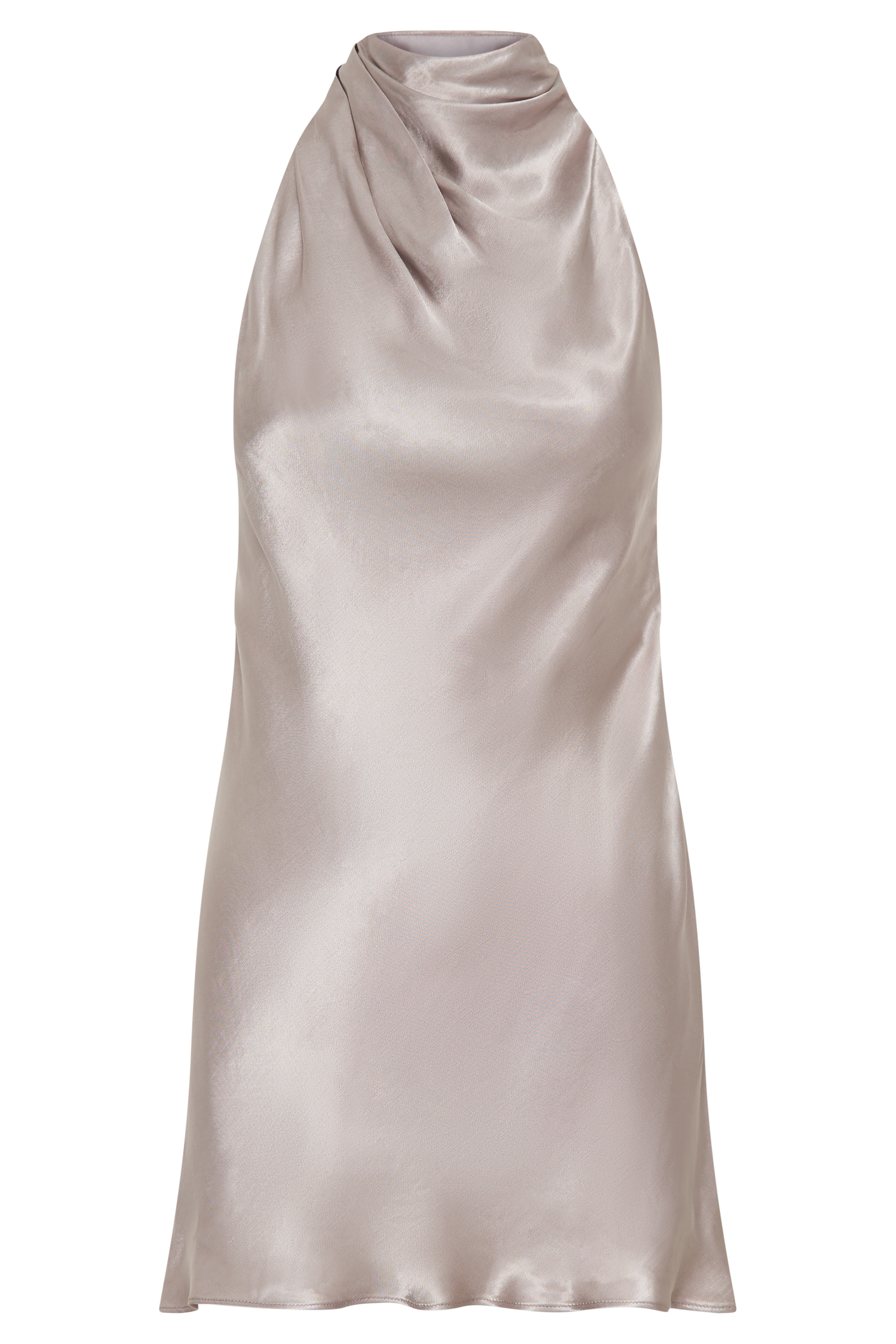 Allison Satin Halter Mini Dress - Bronze #10