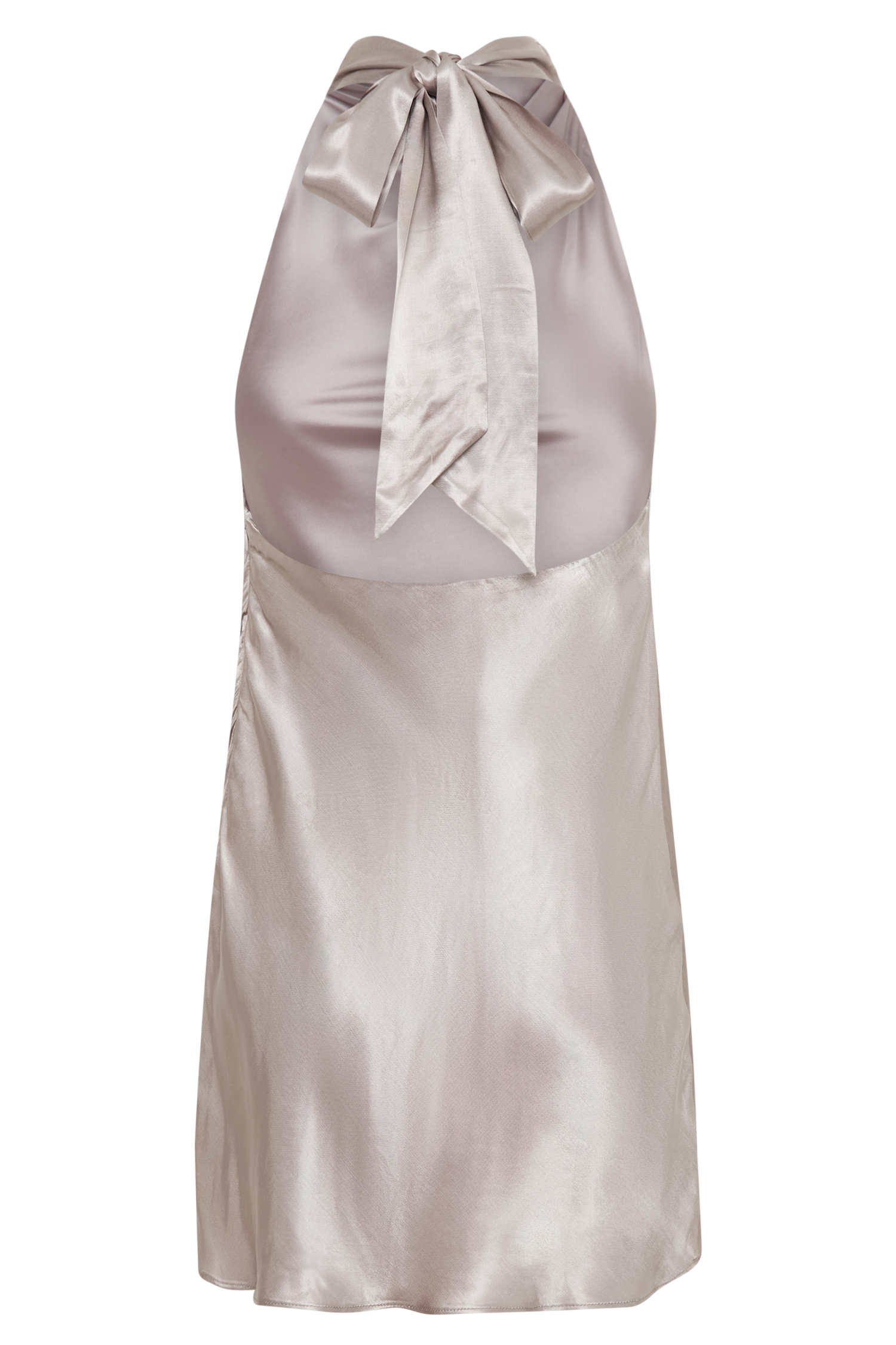 Allison Satin Halter Mini Dress - Bronze #9