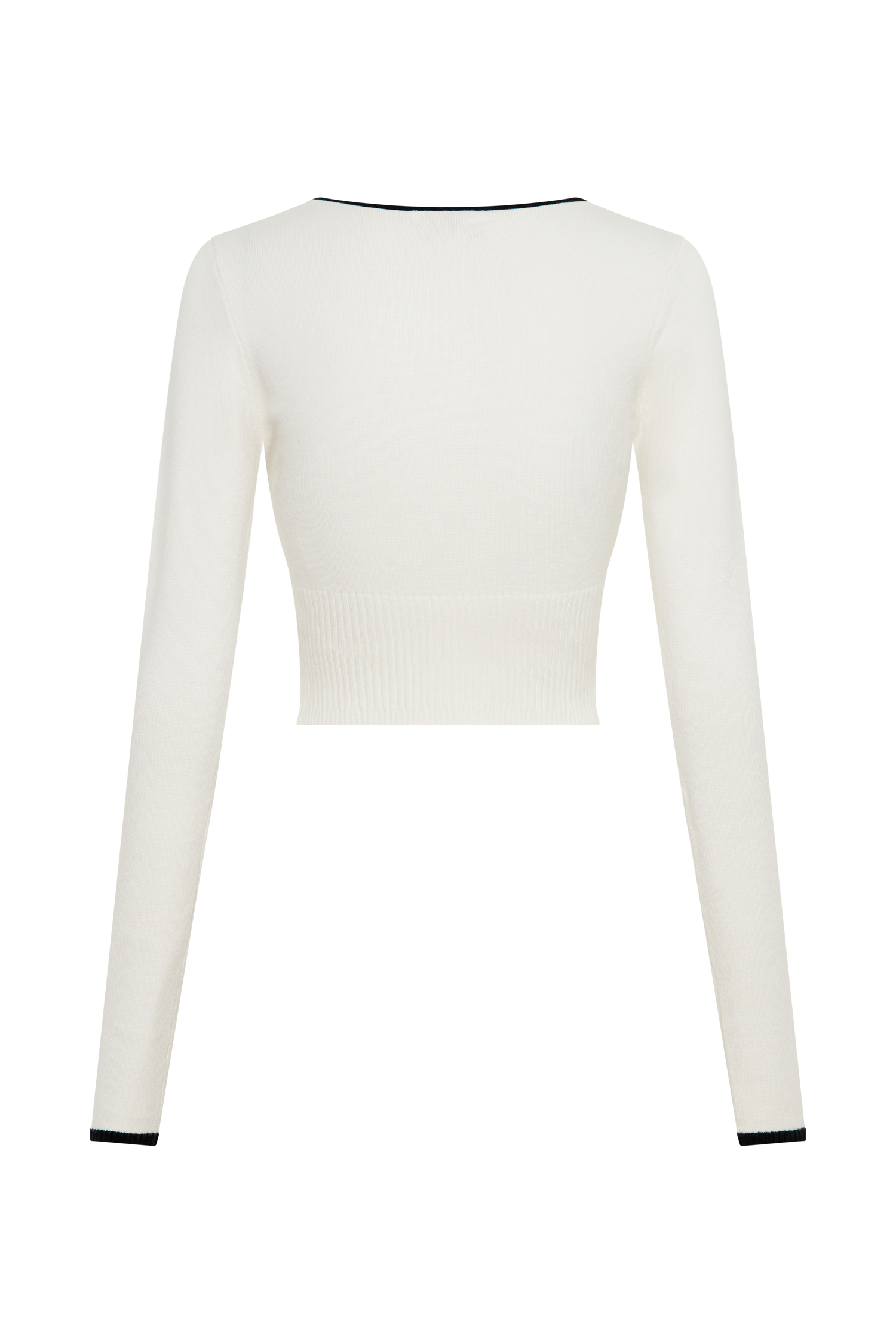 Jolene Contrast Button Up Knit Cardigan - White #7