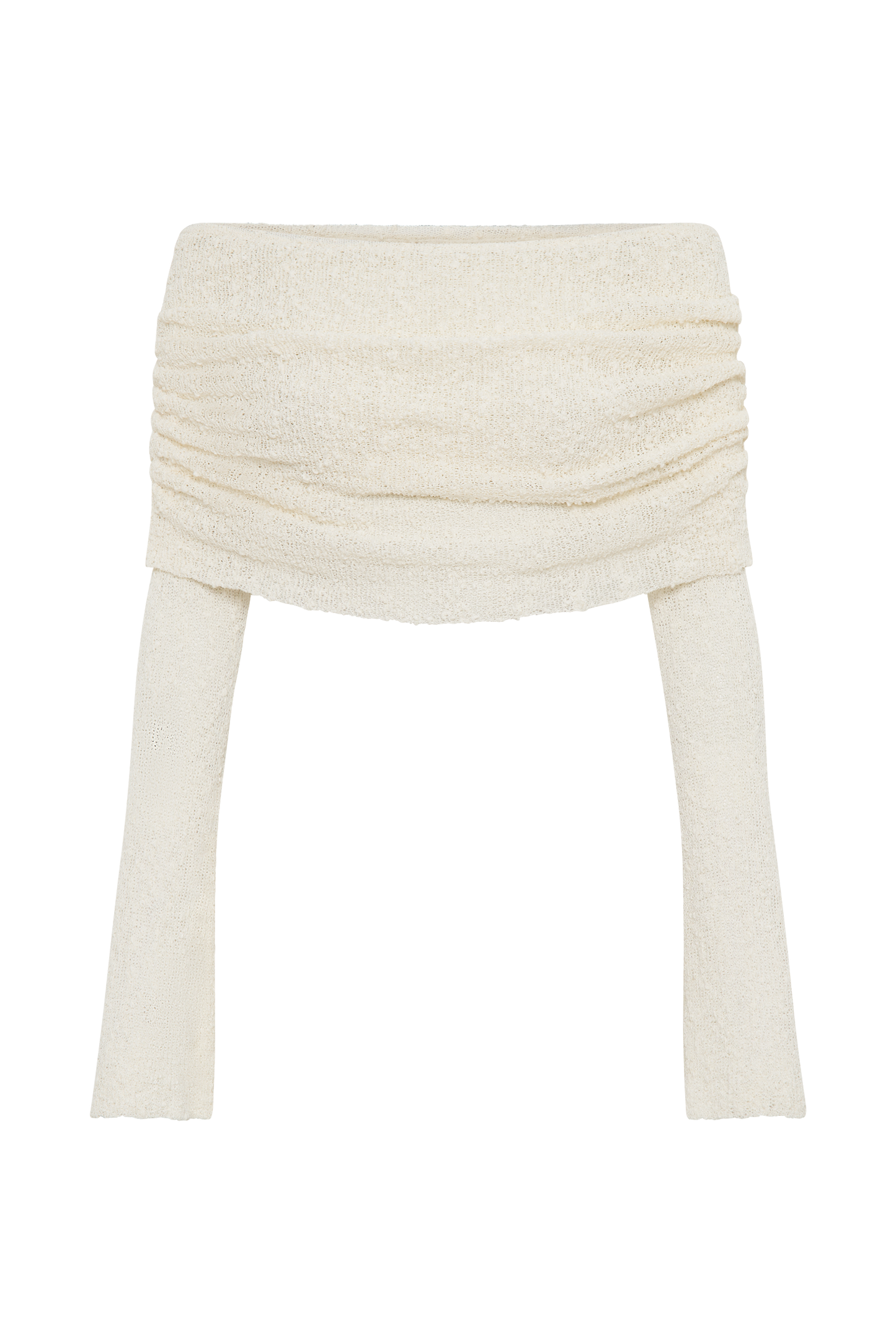 Marisol Off Shoulder Boucle Top - Ivory